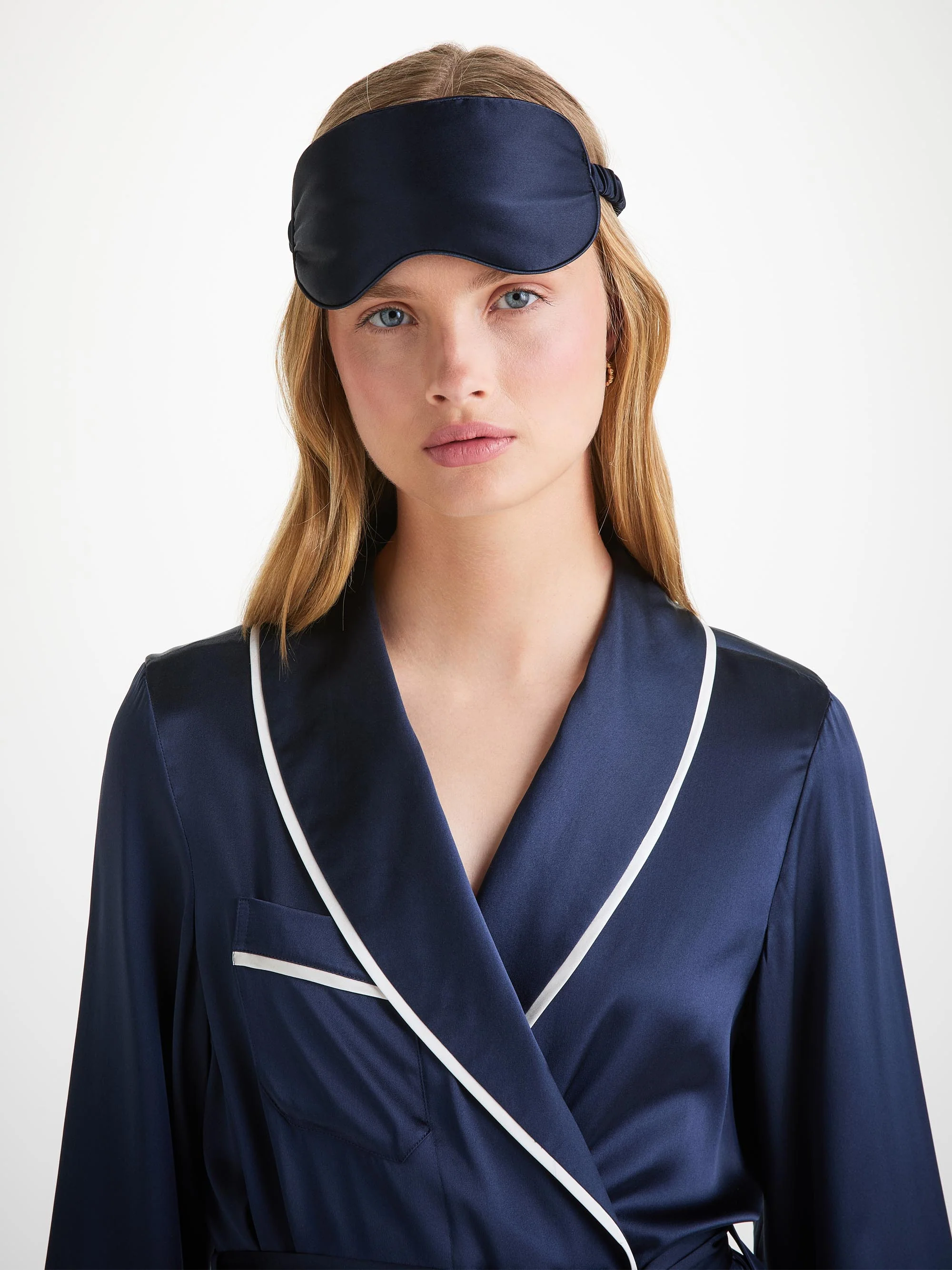 Eye Mask Bailey Silk Satin Navy - Image 3
