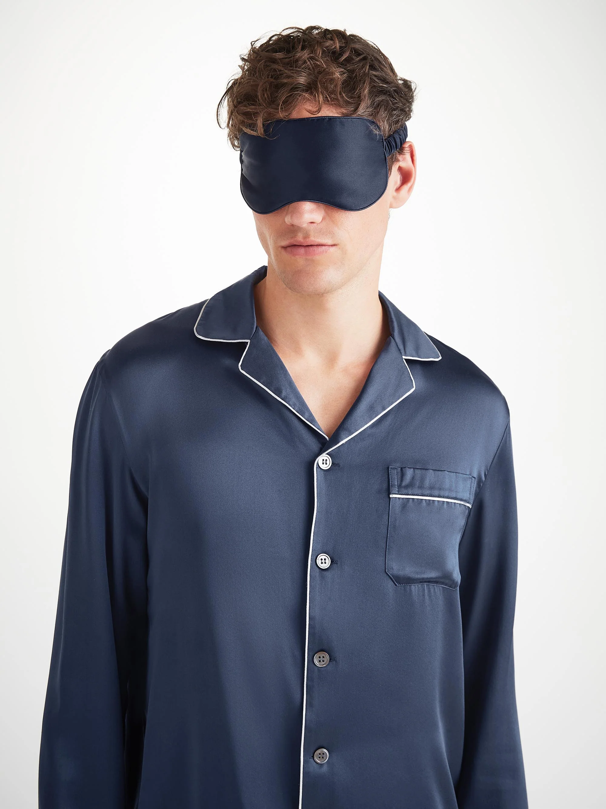 Eye Mask Bailey Silk Satin Navy - Image 4