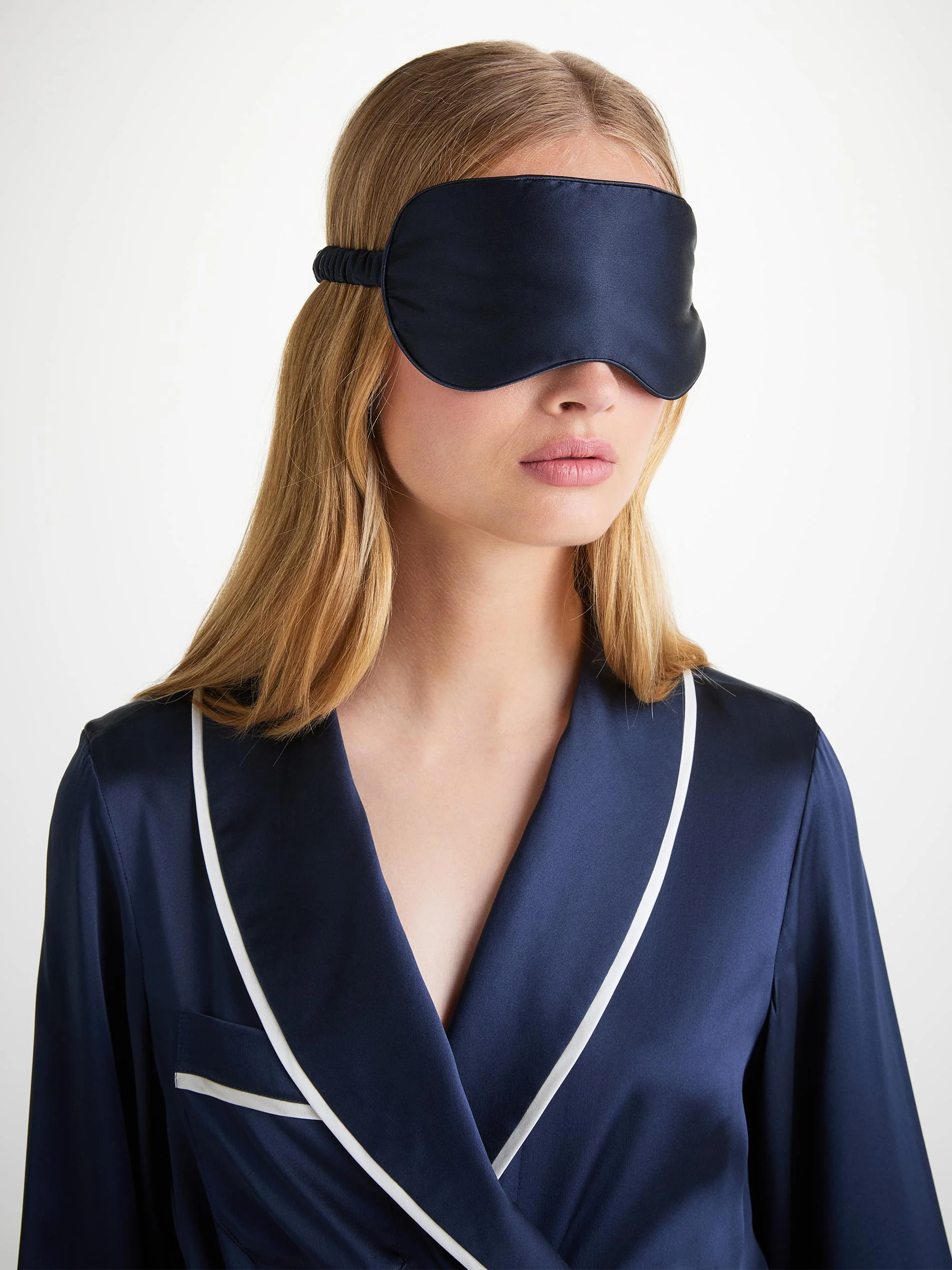 Eye Mask Bailey Silk Satin Navy - Image 5