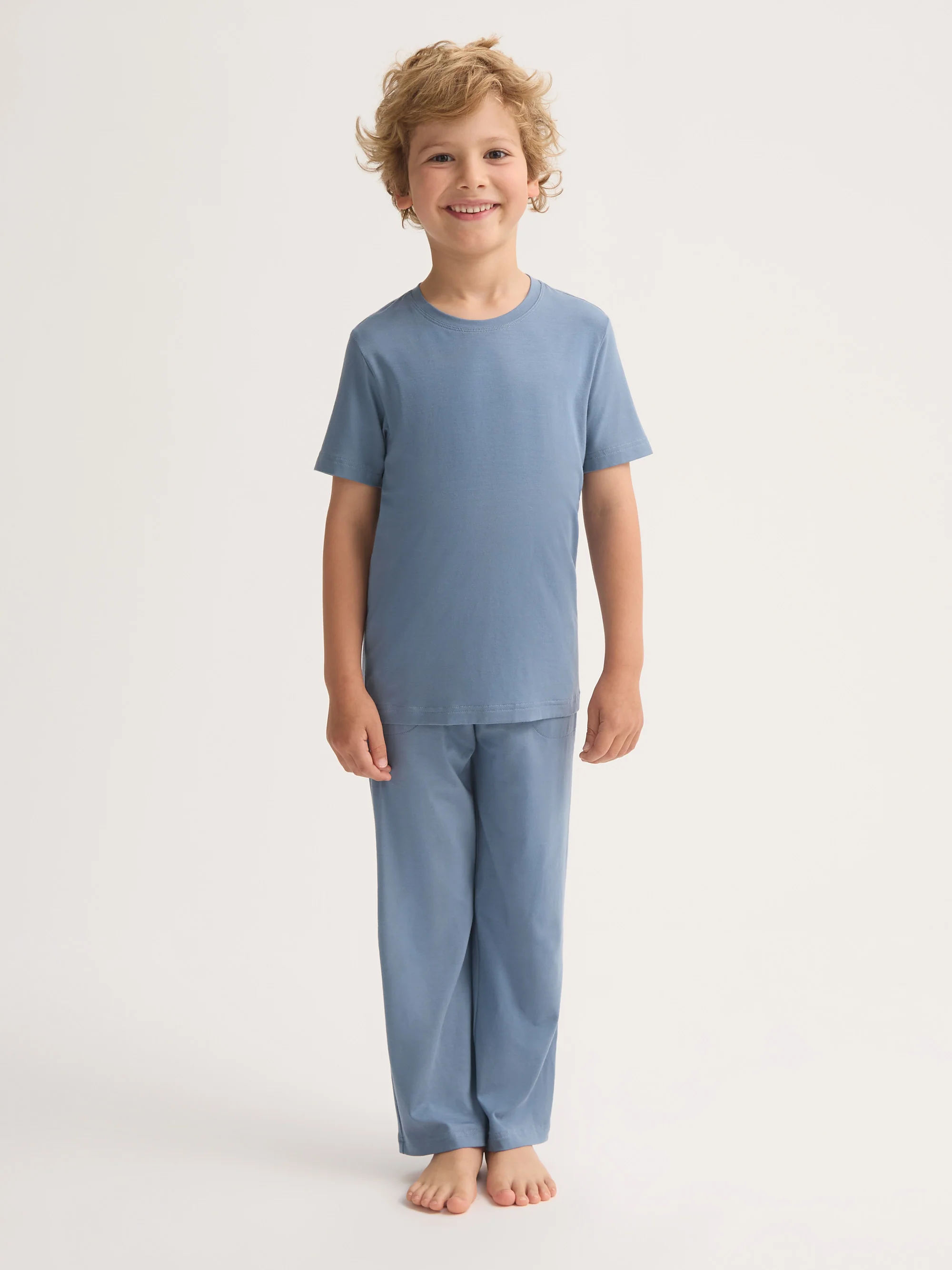 Kids' Lounge Set Basel Micro Modal Stretch Storm Blue - Image 3