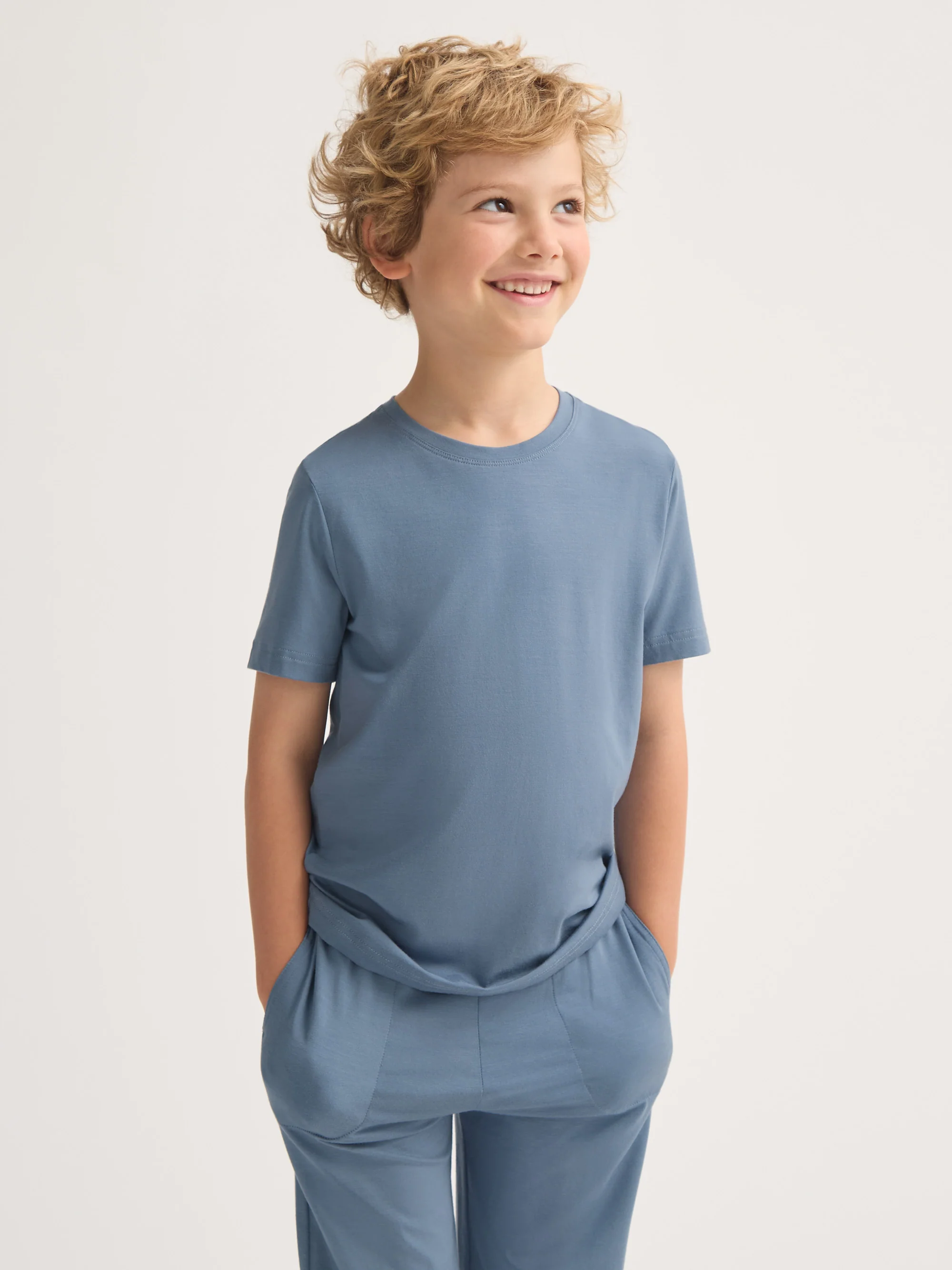 Kids' Lounge Set Basel Micro Modal Stretch Storm Blue - Image 5