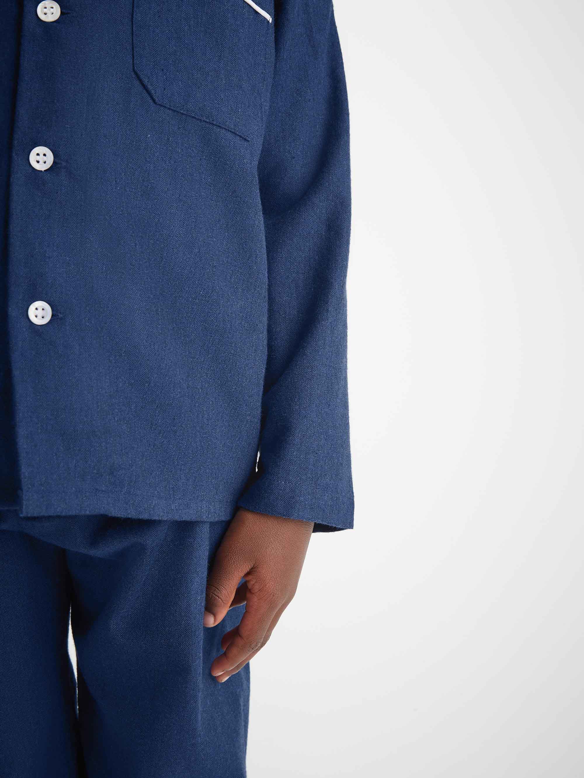 Kids' Pyjamas Balmoral 3 Brushed Cotton Navy - Image 3