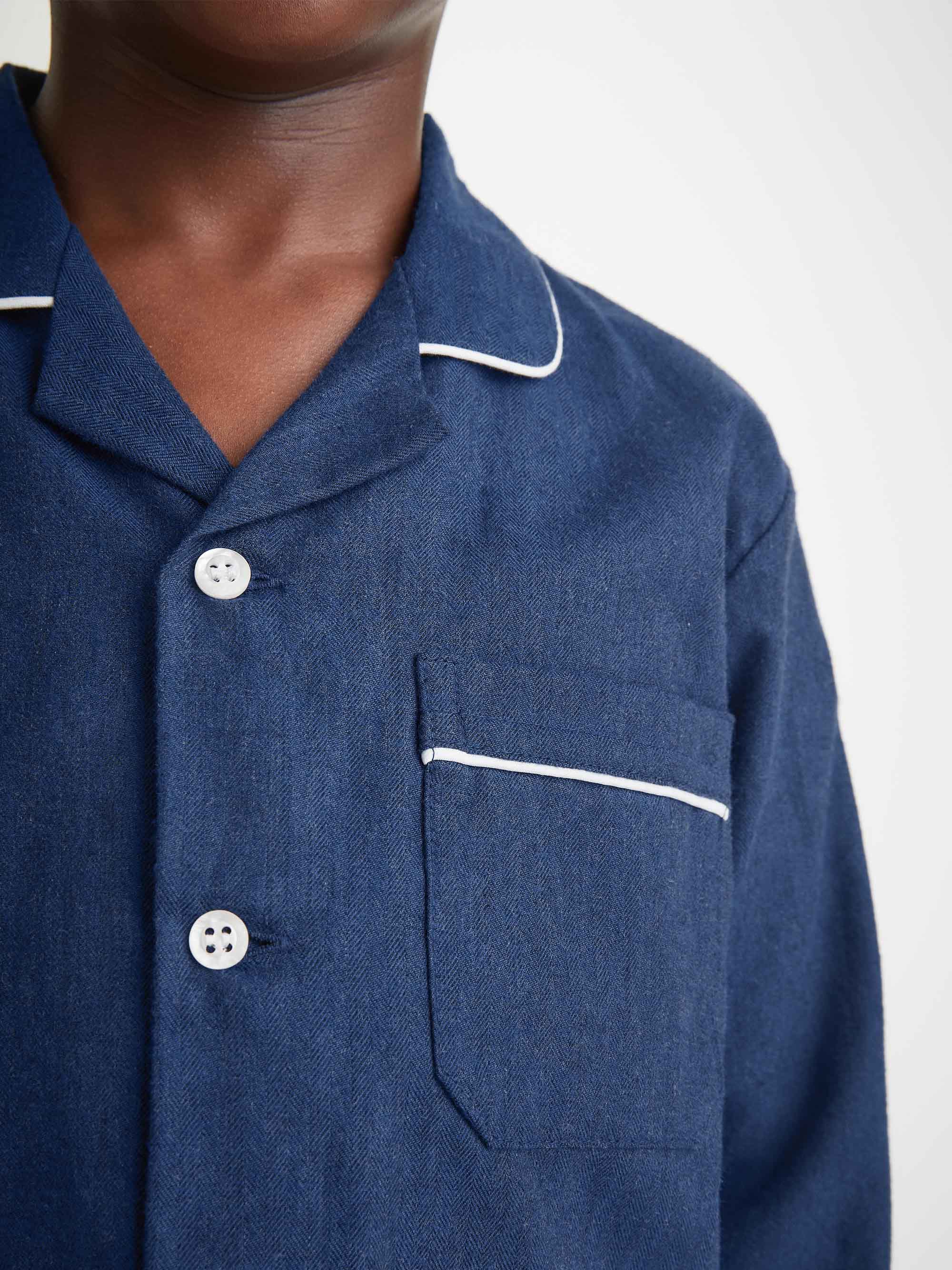 Kids' Pyjamas Balmoral 3 Brushed Cotton Navy - Image 4