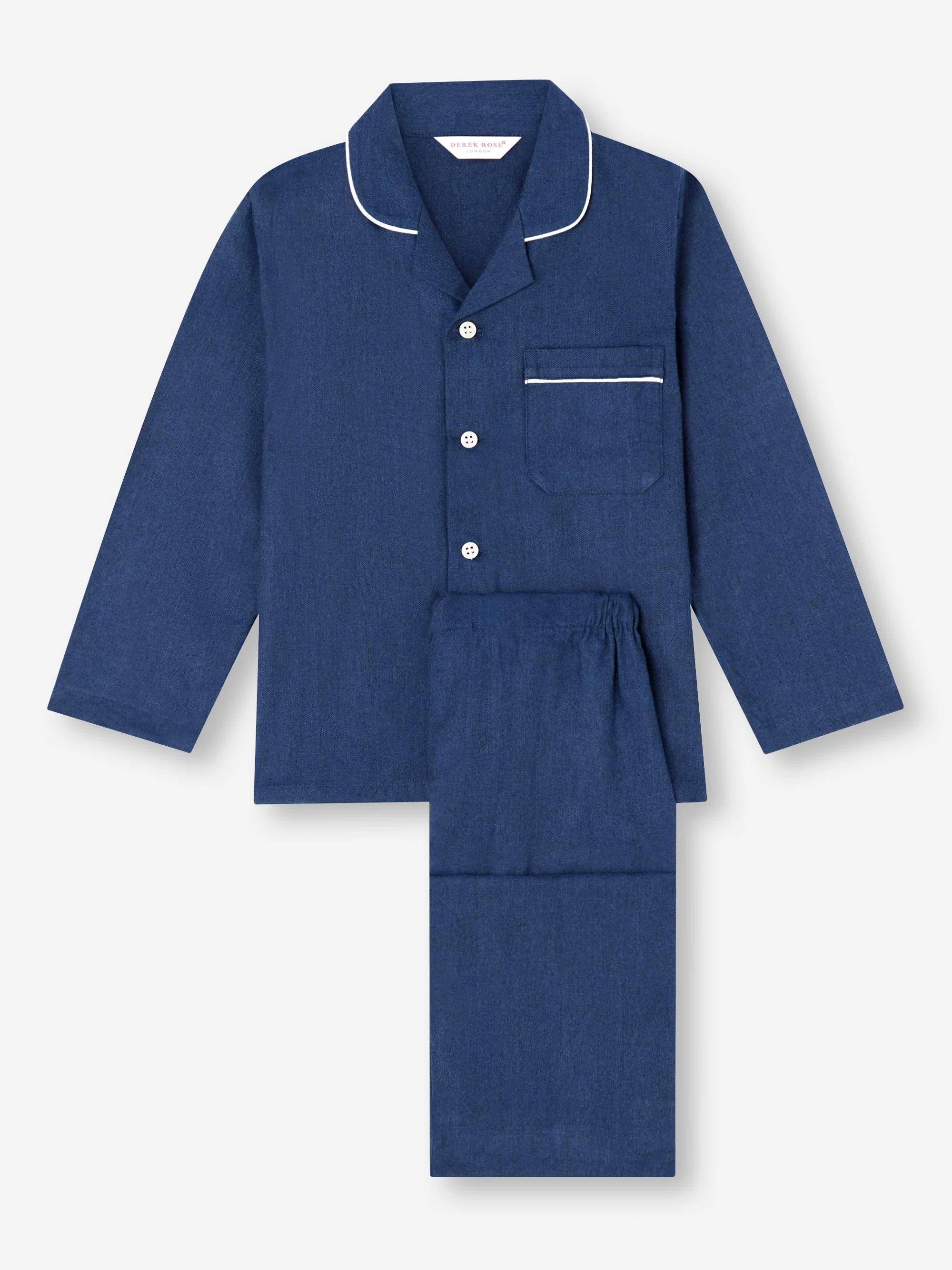 Kids' Pyjamas Balmoral 3 Brushed Cotton Navy - Image 5