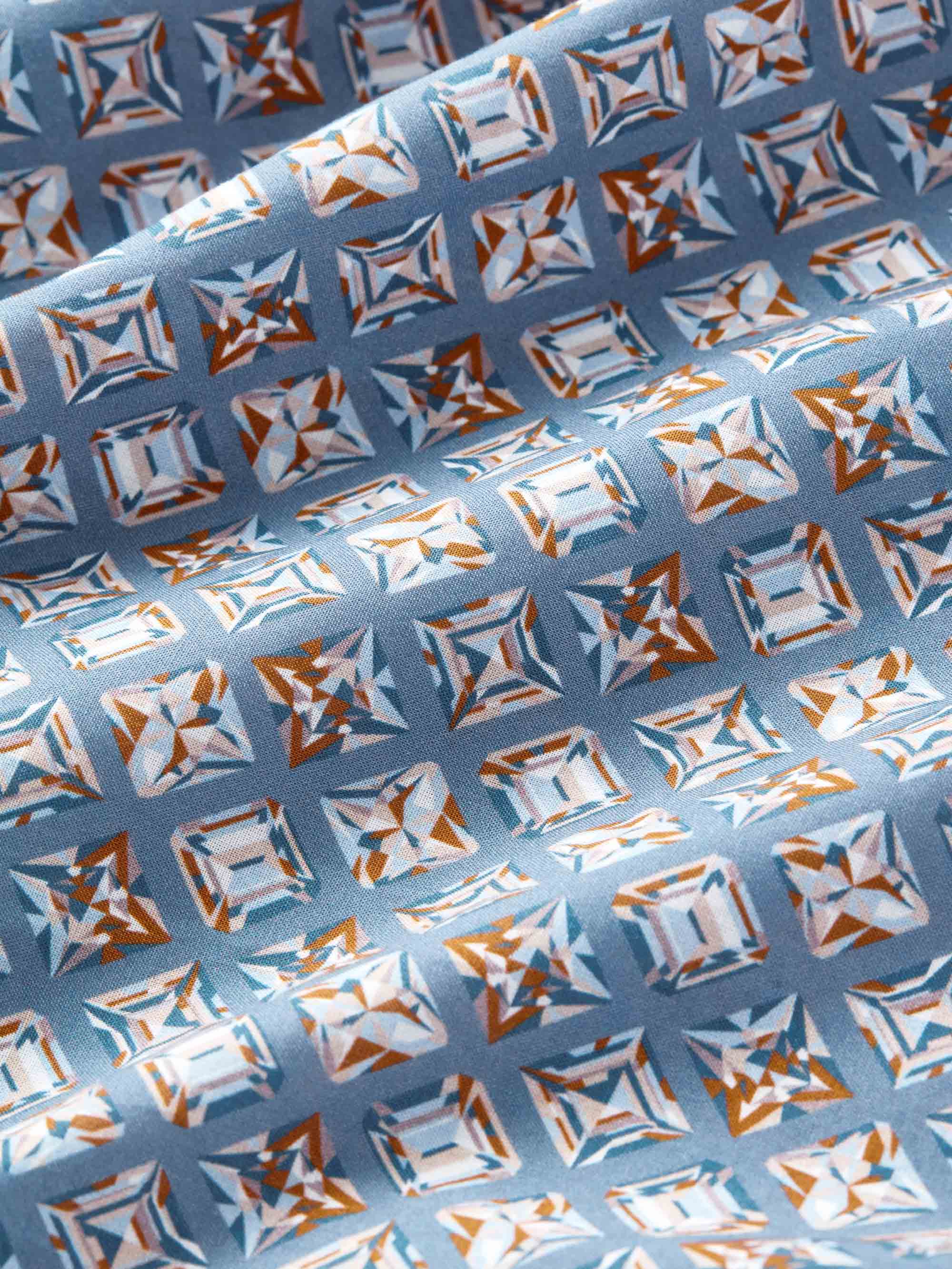 Kids' Pyjamas Cotton Batiste Blue Multicolour Diamond Print - Image 6