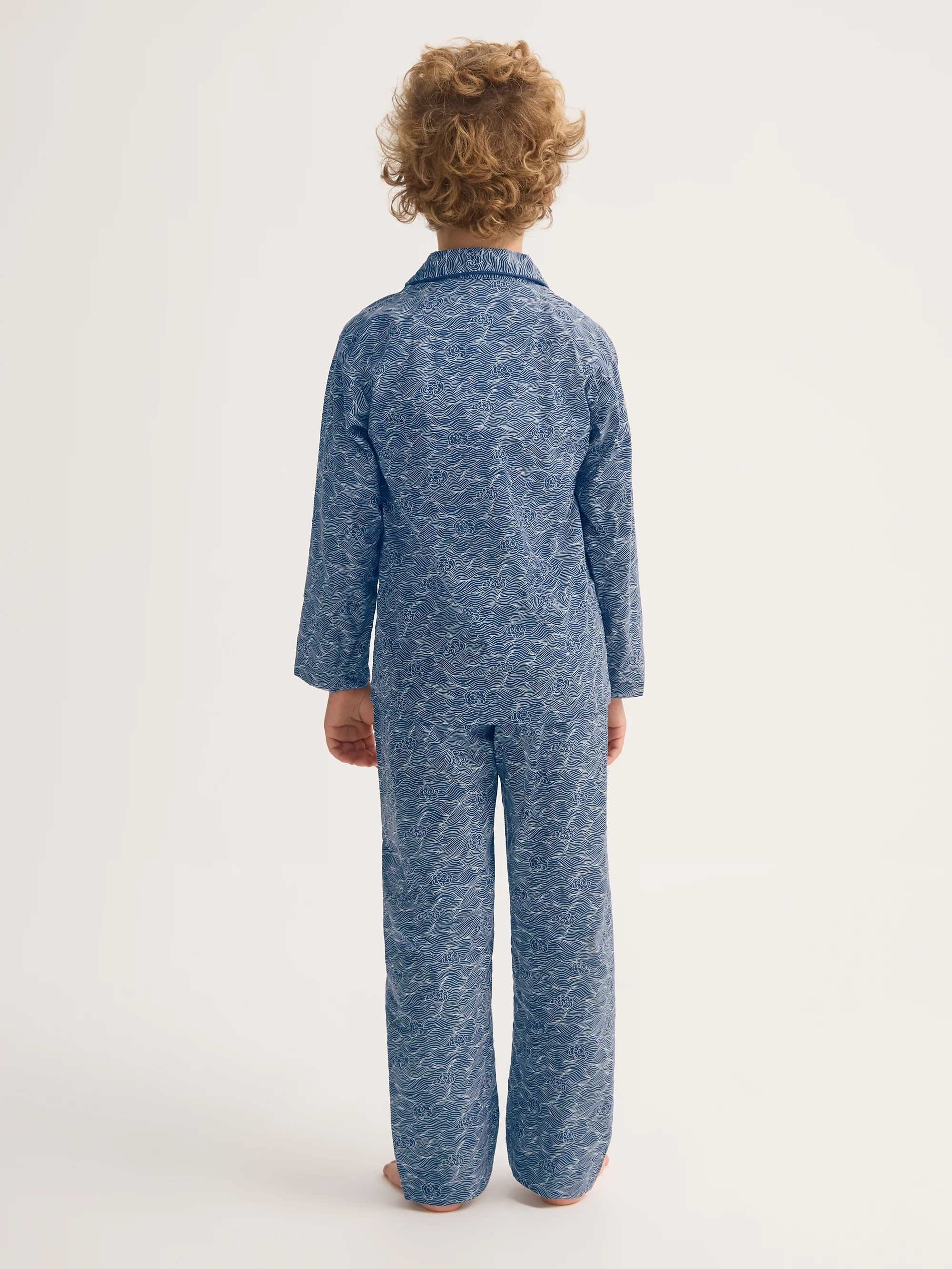 Kids' Pyjamas Cotton Batiste Navy Blue Night Sky Print - Image 3