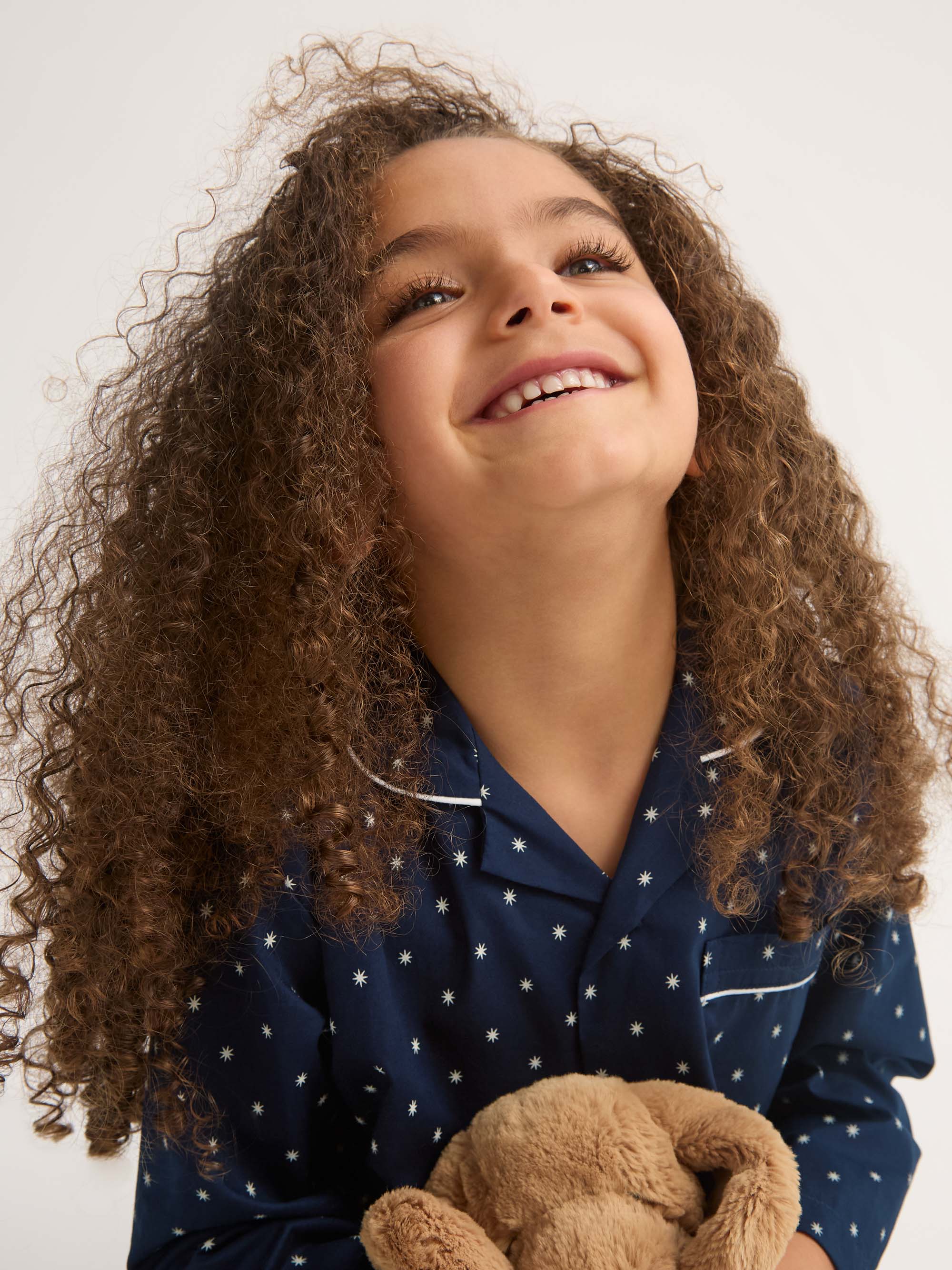 Kids' Pyjamas Cotton Batiste Navy Blue Starburst Print - Image 3