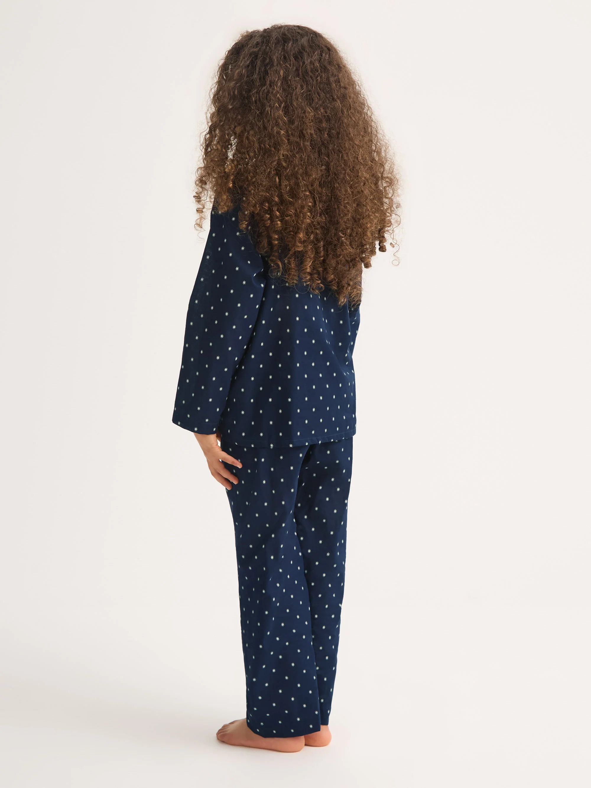 Kids' Pyjamas Cotton Batiste Navy Blue Starburst Print - Image 4