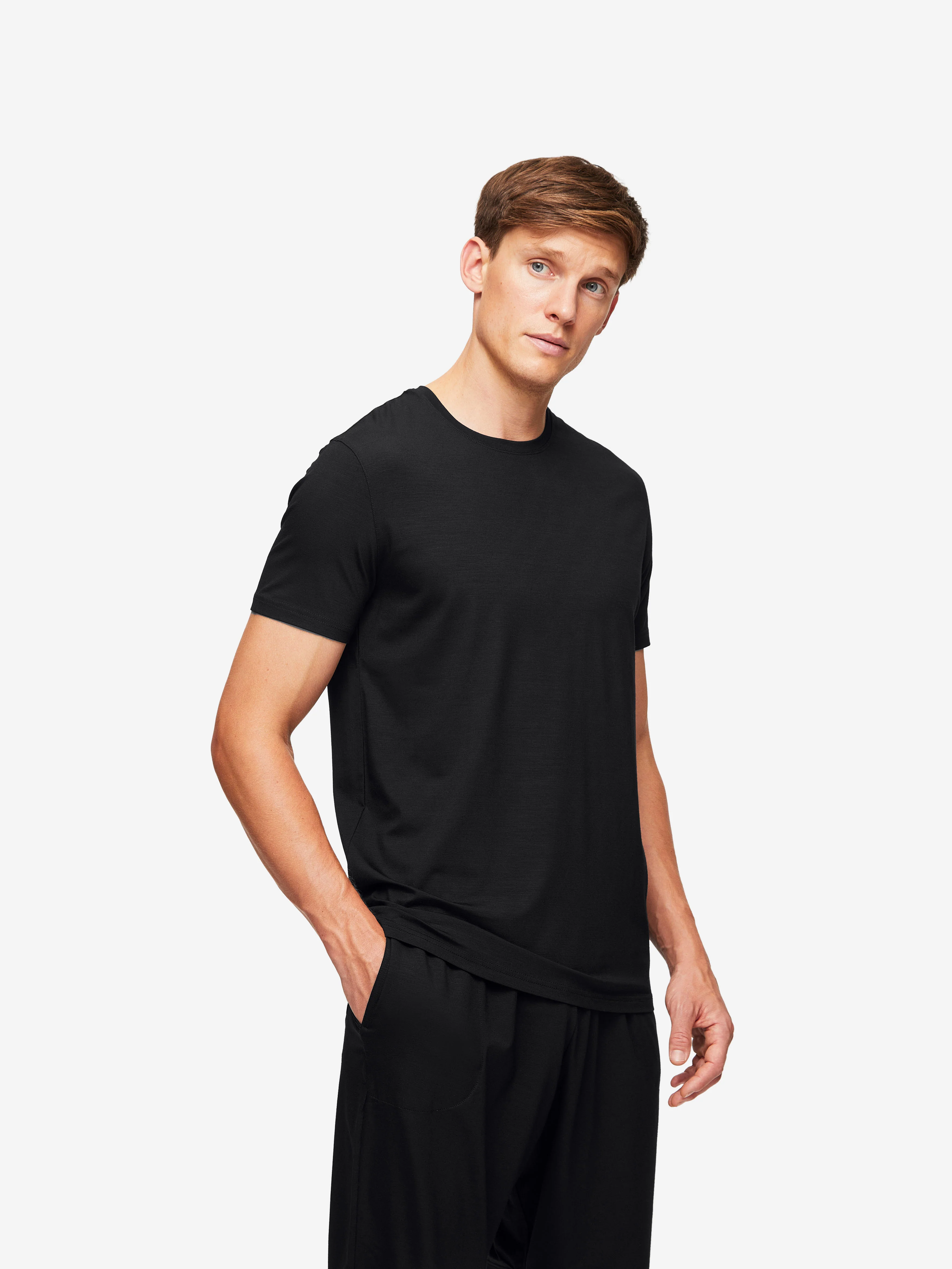 Men's Basel T-Shirt and Lounge Shorts Black Set - Image 3