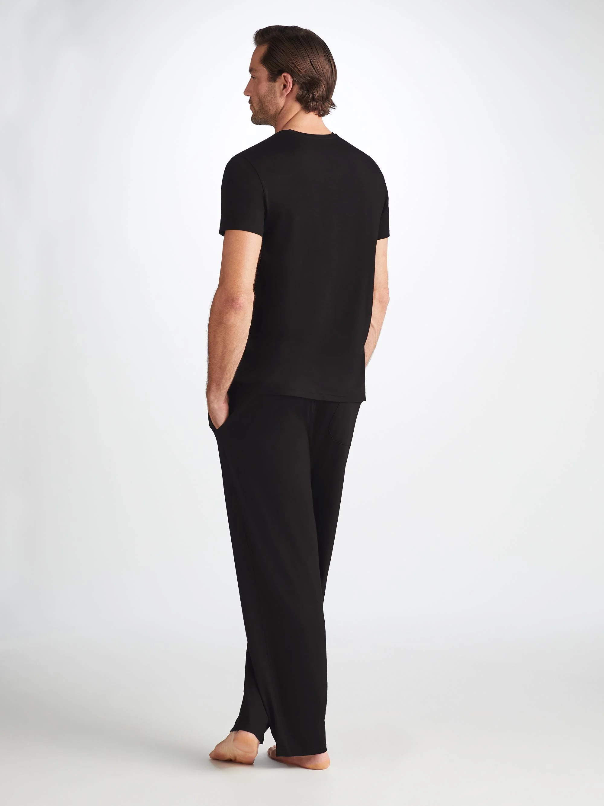 Men's Basel T-Shirt and Lounge Trousers Black Set - Image 4