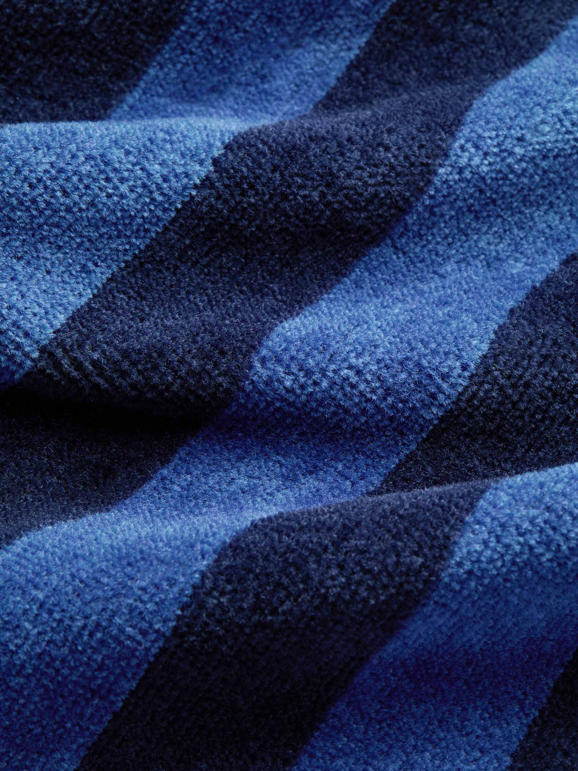 Men's Bathrobe Aston Terry Cotton Navy & Black - Image 8
