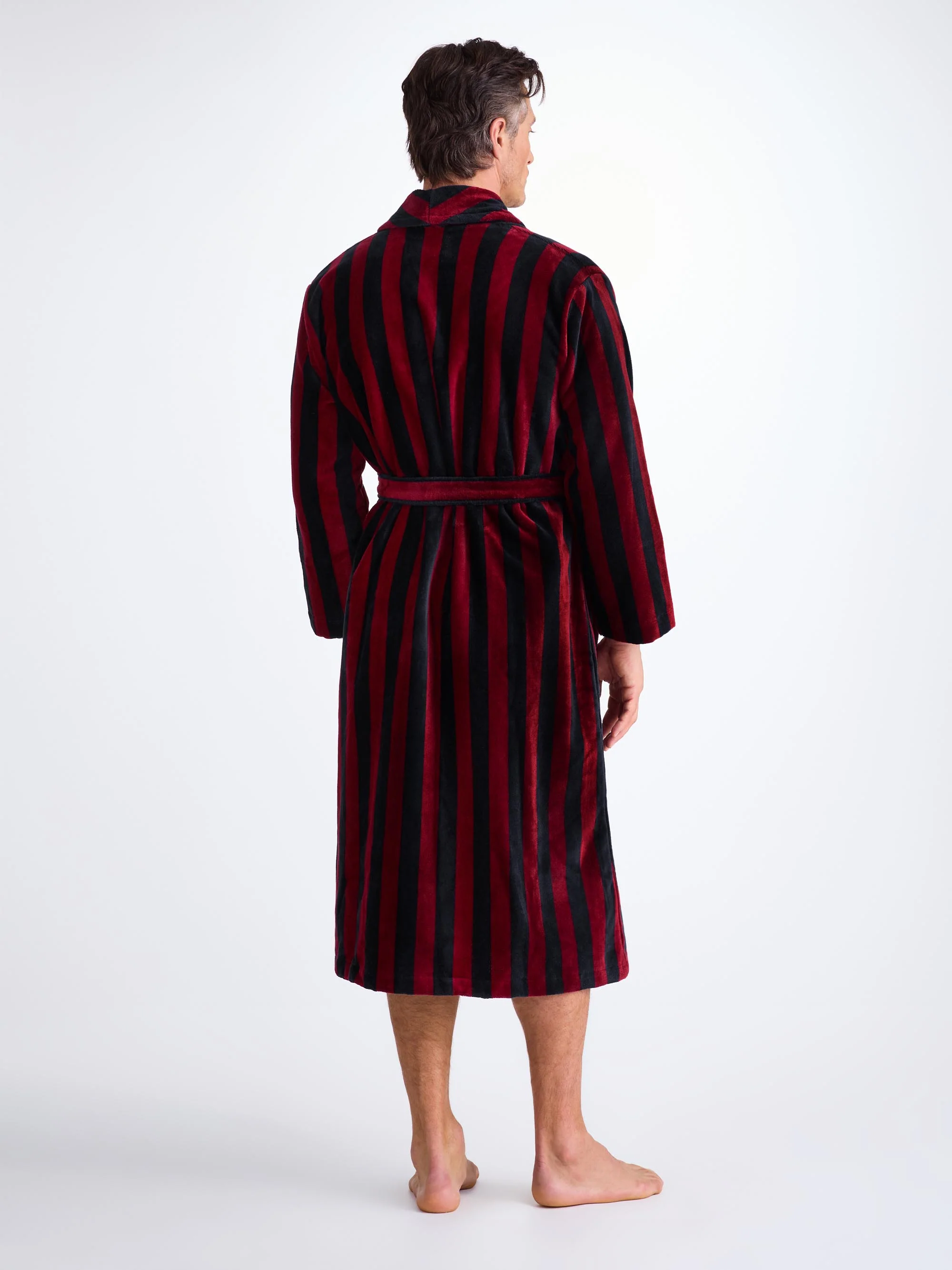 Men's Bathrobe Aston Terry Cotton Red - Image 3