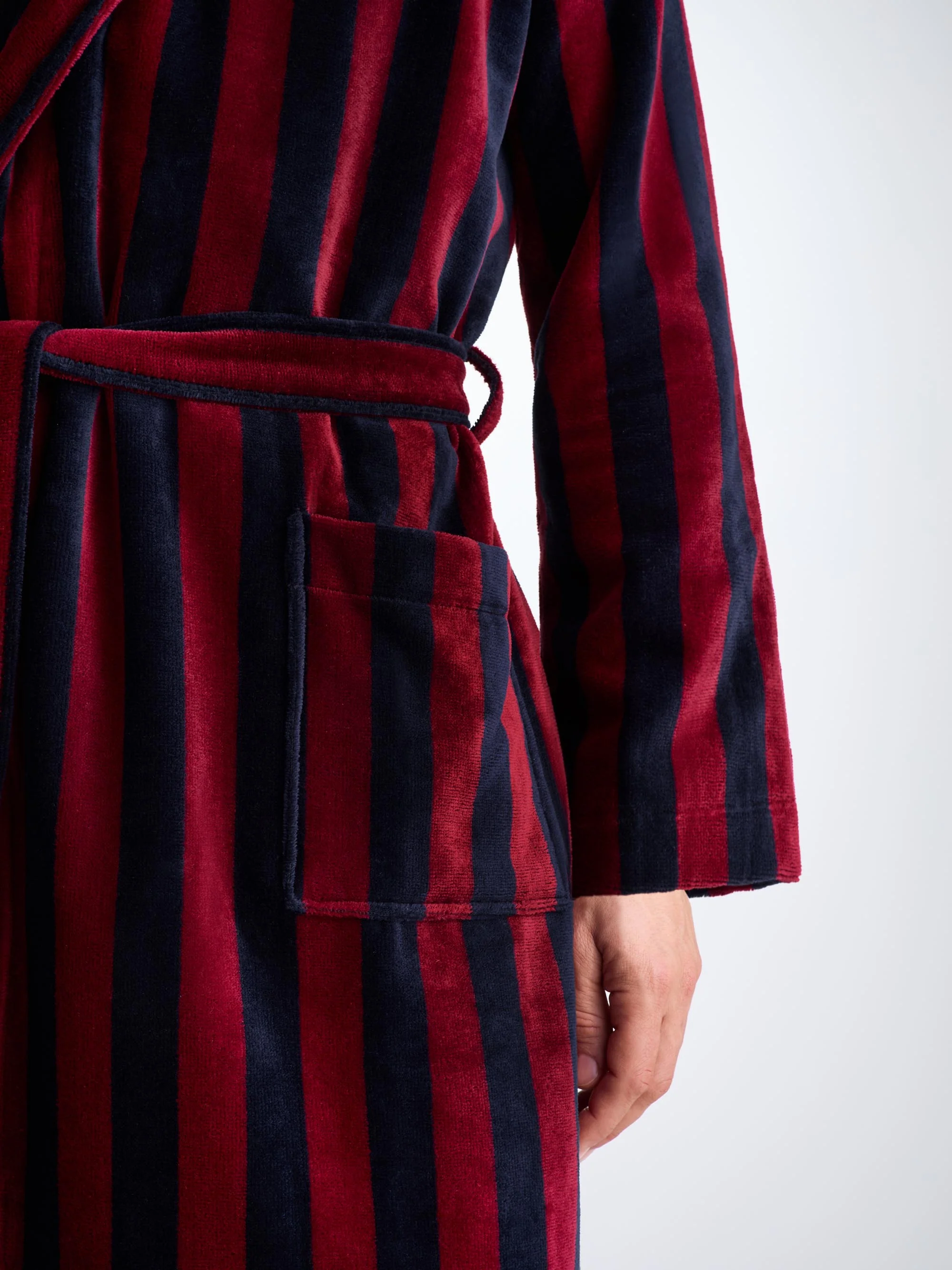 Men's Bathrobe Aston Terry Cotton Red - Image 5