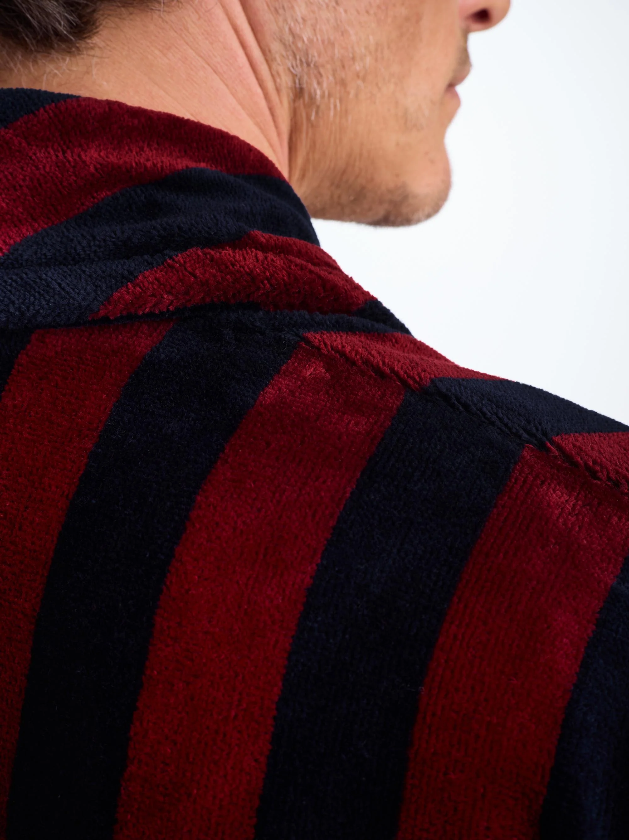 Men's Bathrobe Aston Terry Cotton Red - Image 6