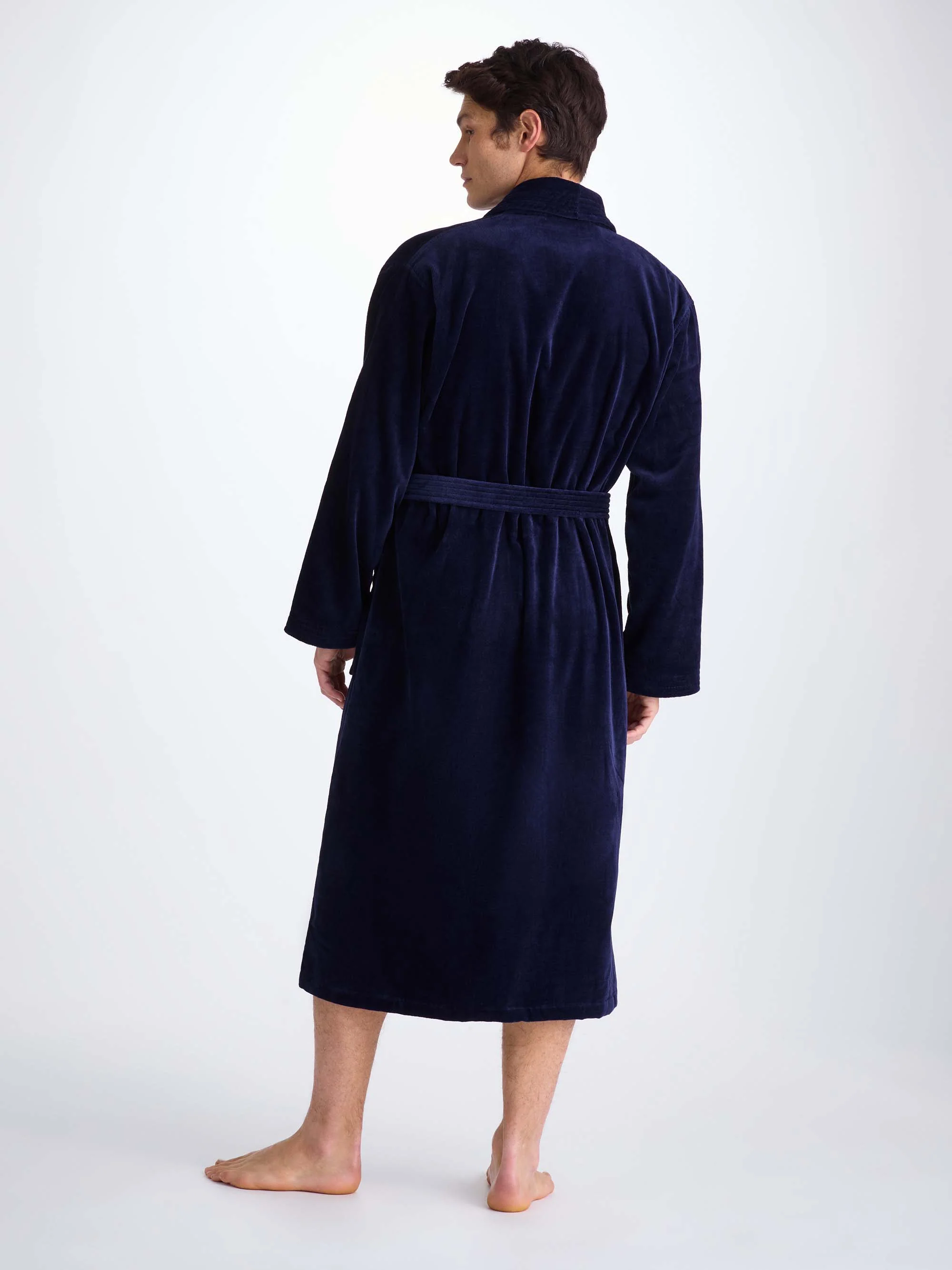 Men's Bathrobe Triton 10 Terry Cotton Navy - Image 3
