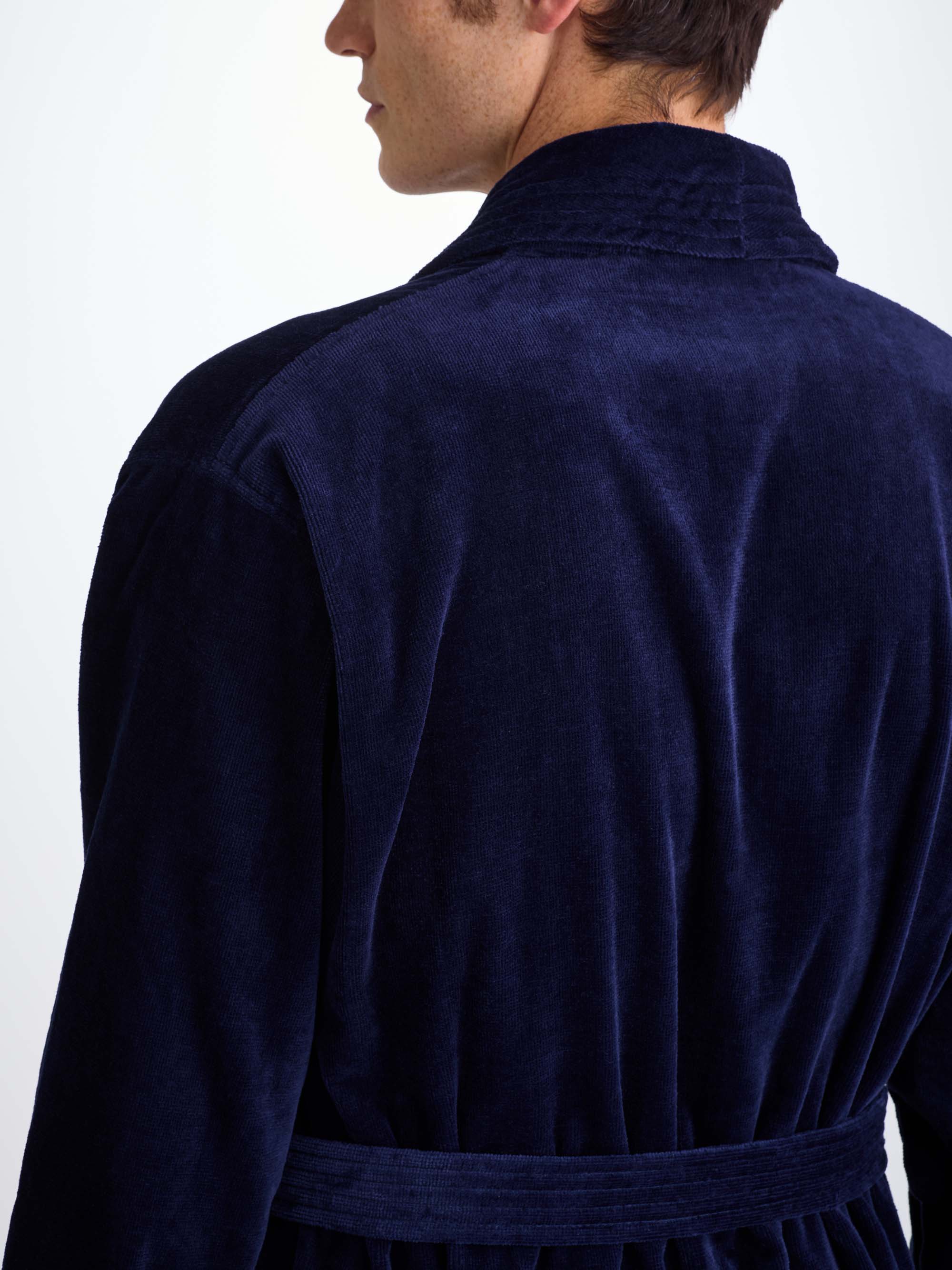 Men's Bathrobe Triton 10 Terry Cotton Navy - Image 6