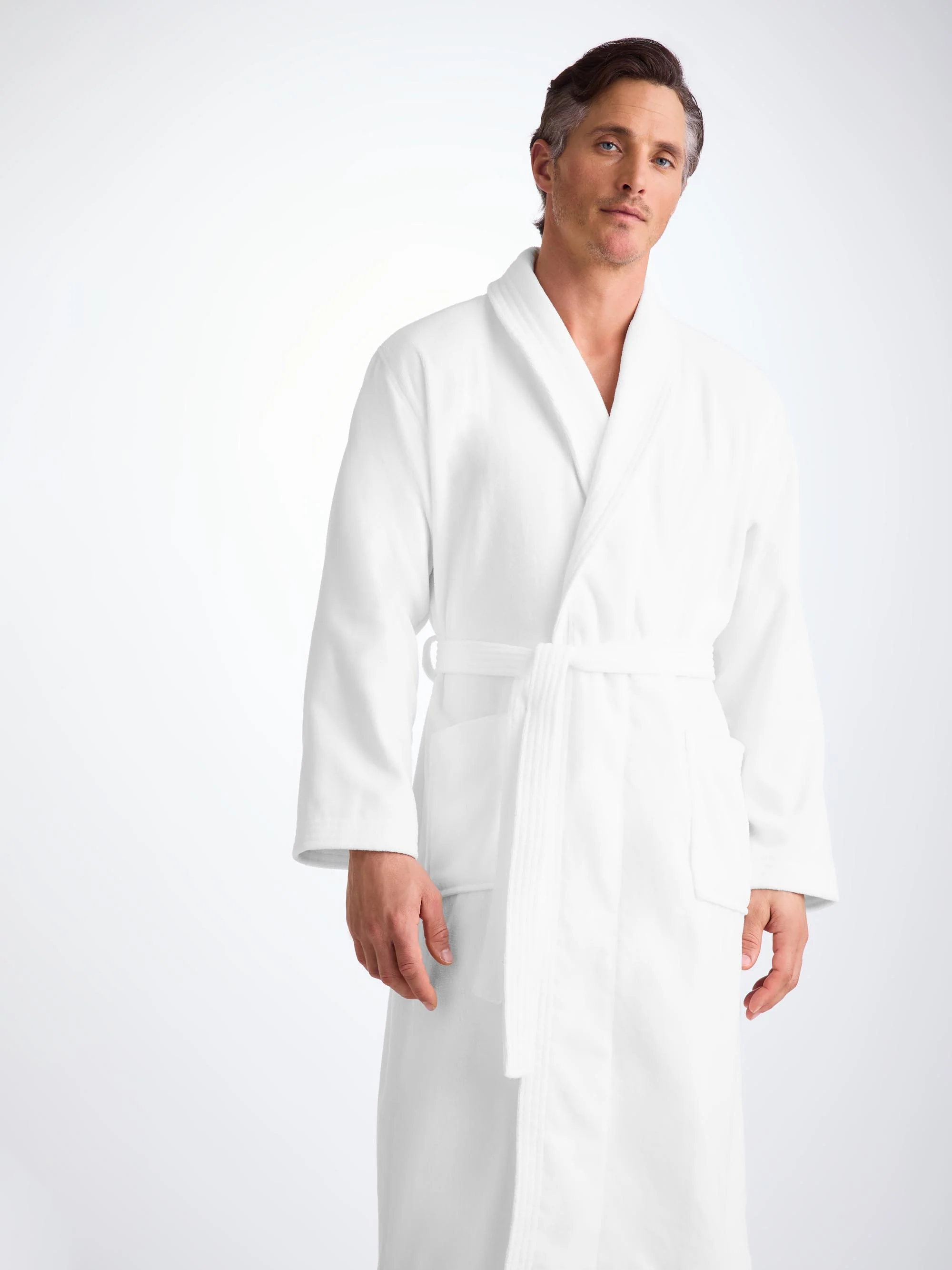 Men's Bathrobe Triton 10 Terry Cotton White - Image 4