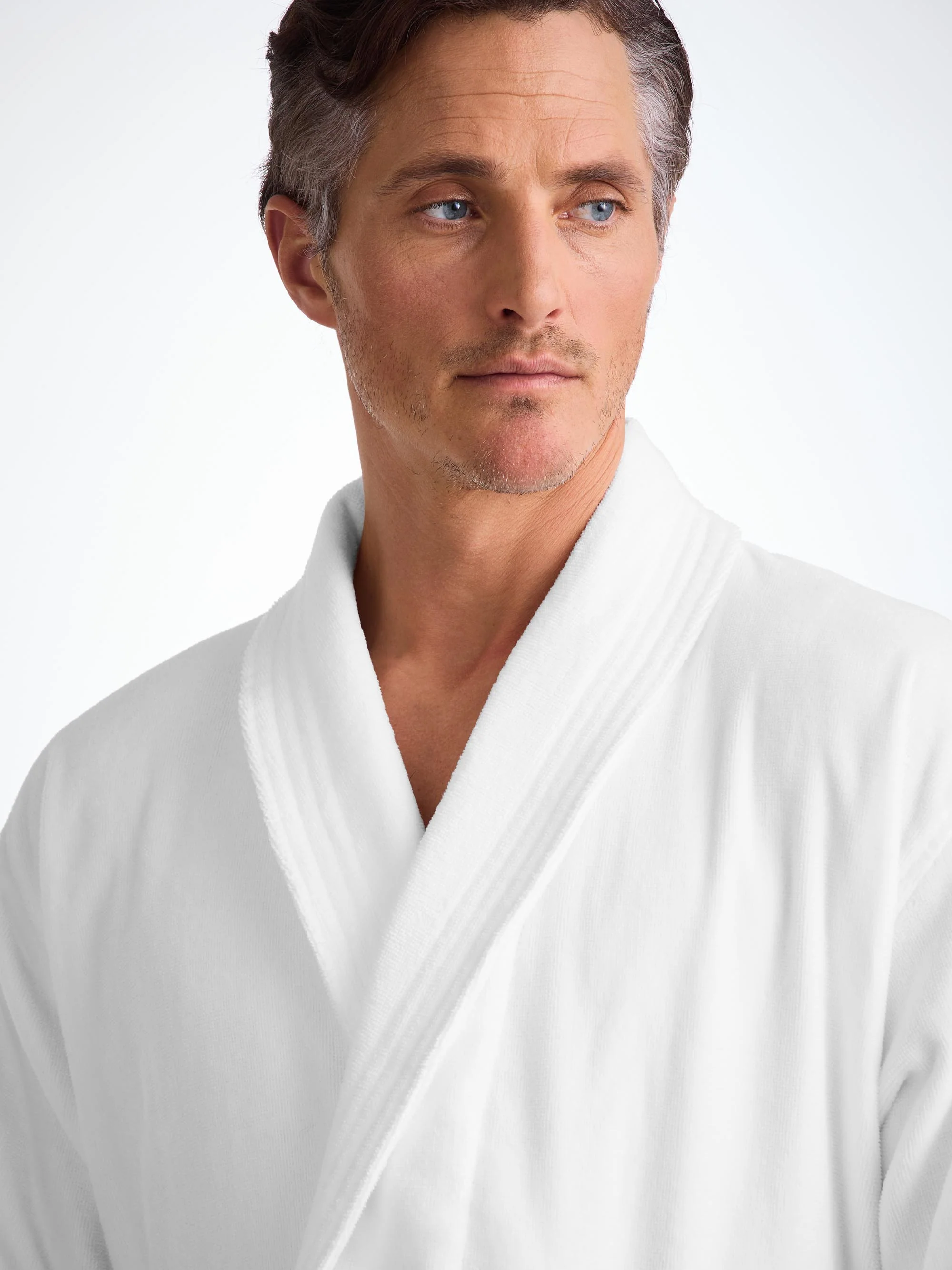Men's Bathrobe Triton 10 Terry Cotton White - Image 6