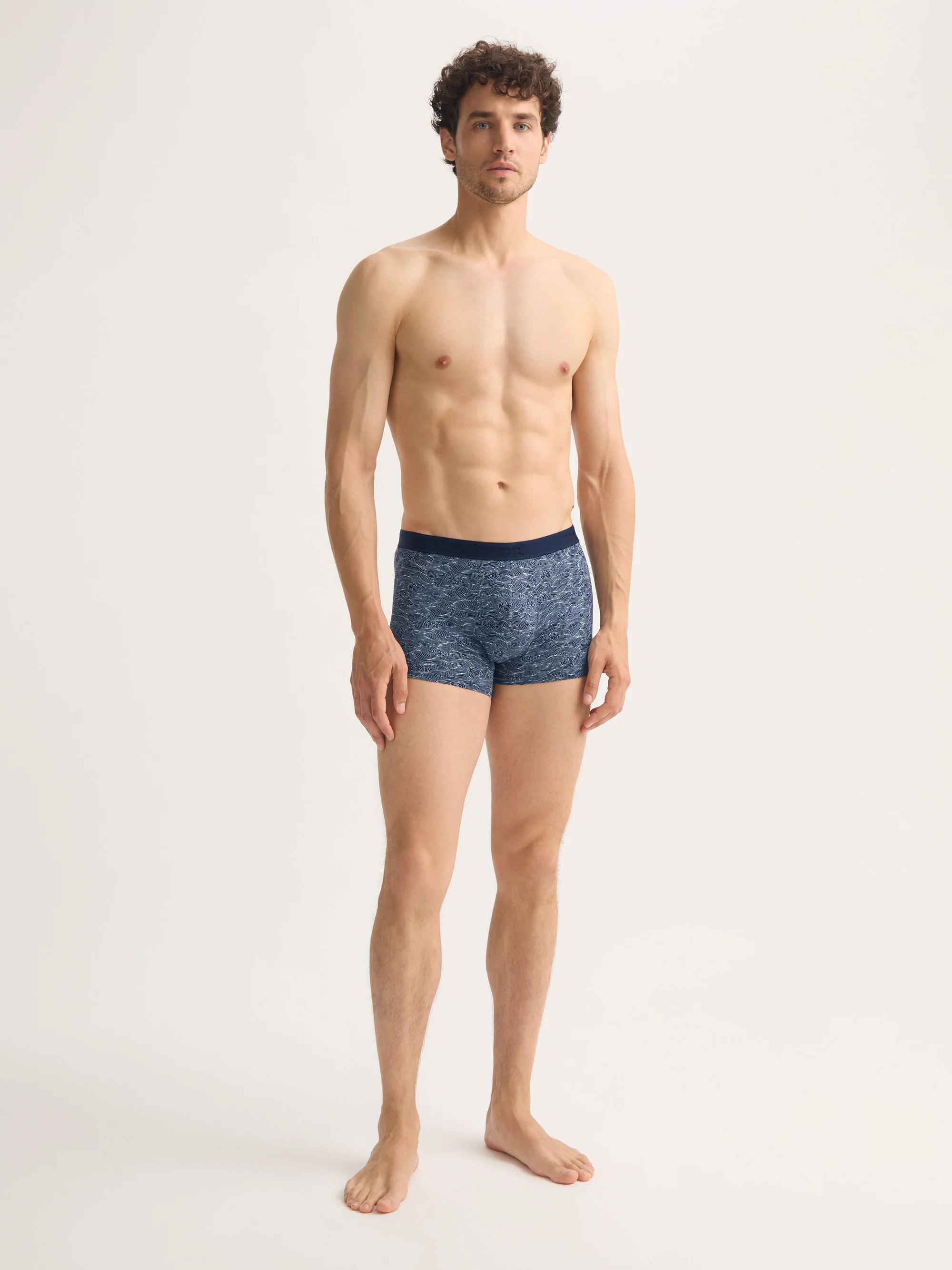 Men's Boxer Briefs Cotton Navy Blue Night Sky Print - Image 3