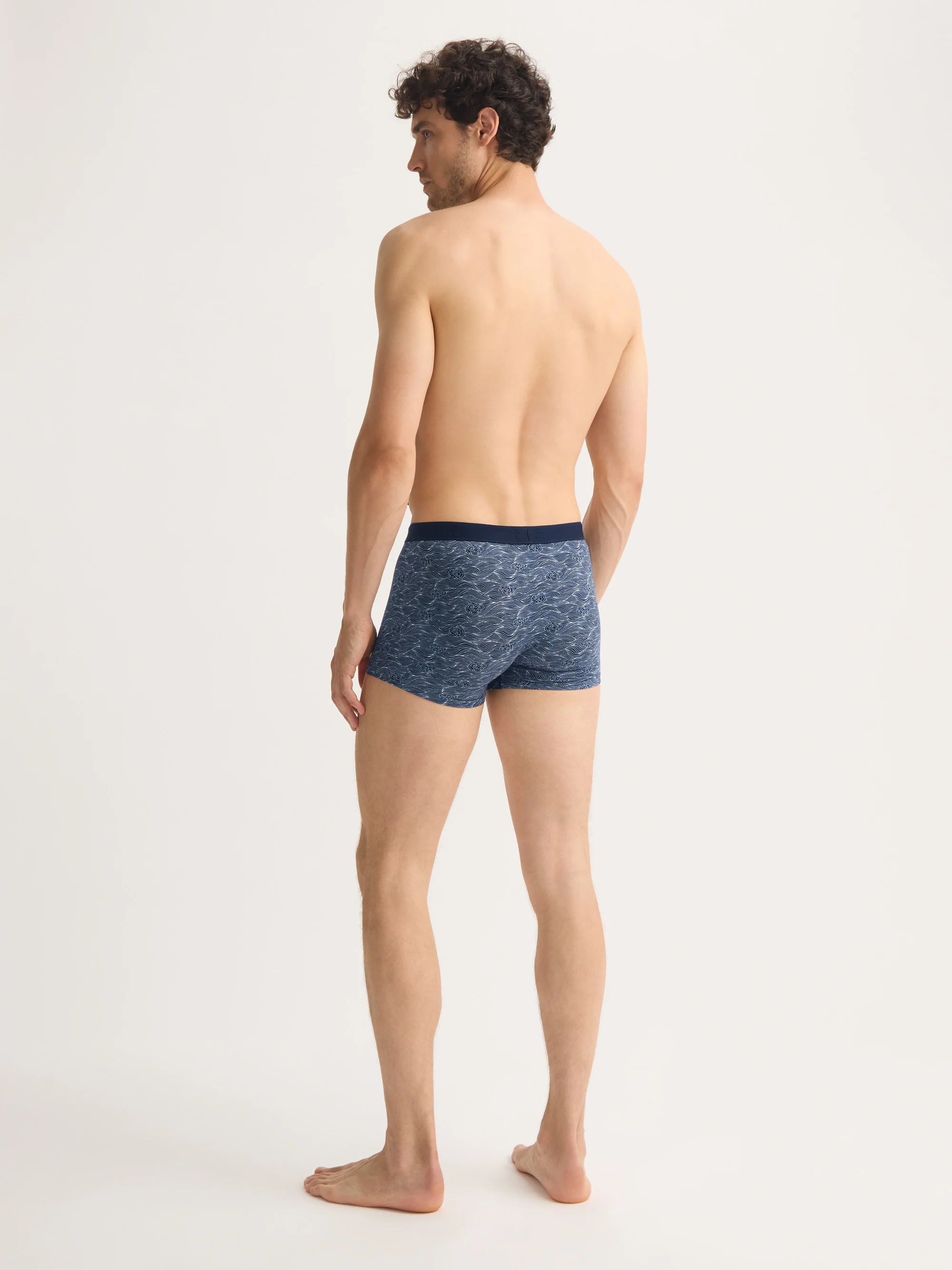 Men's Boxer Briefs Cotton Navy Blue Night Sky Print - Image 4