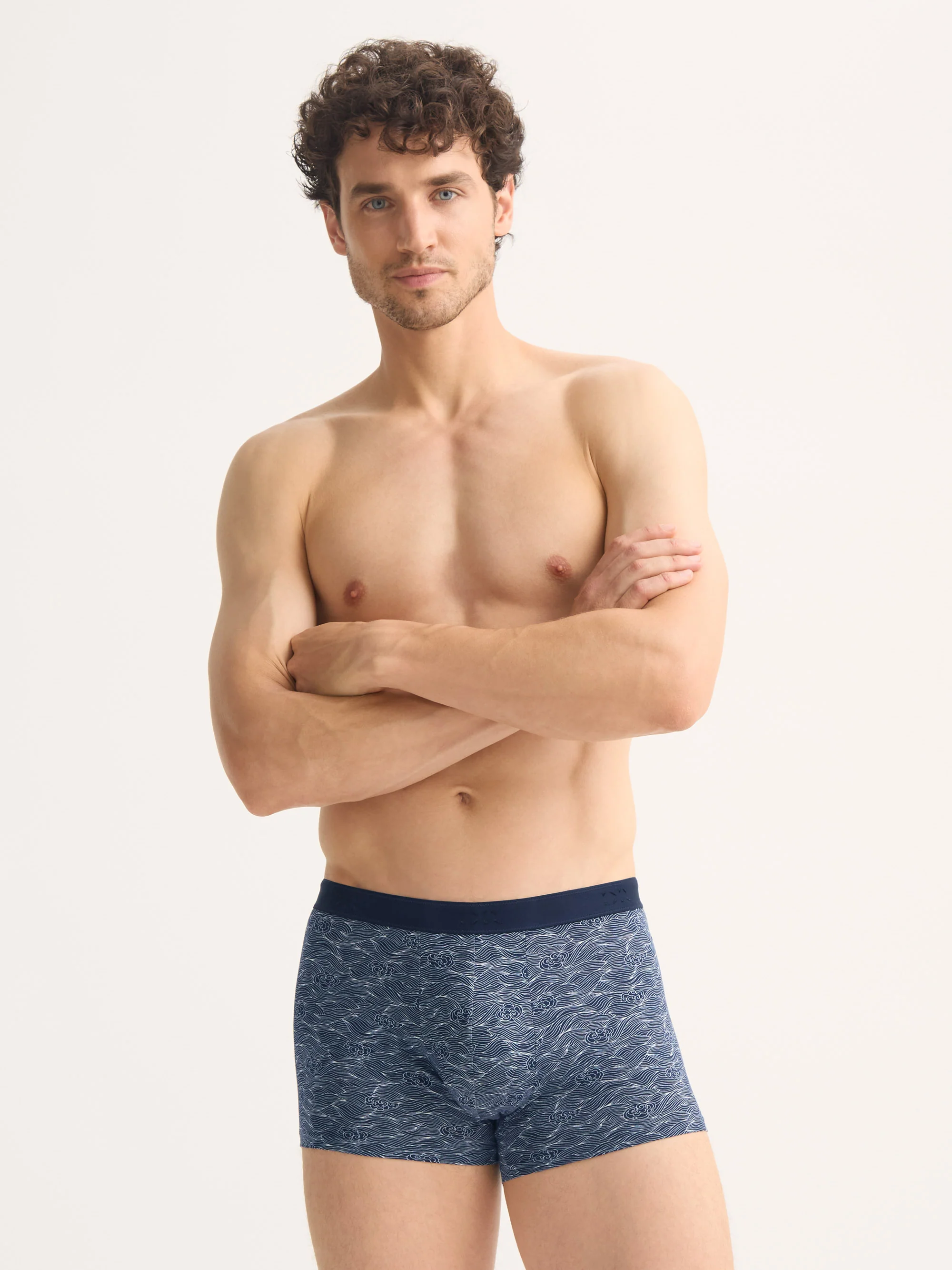 Men's Boxer Briefs Cotton Navy Blue Night Sky Print - Image 5