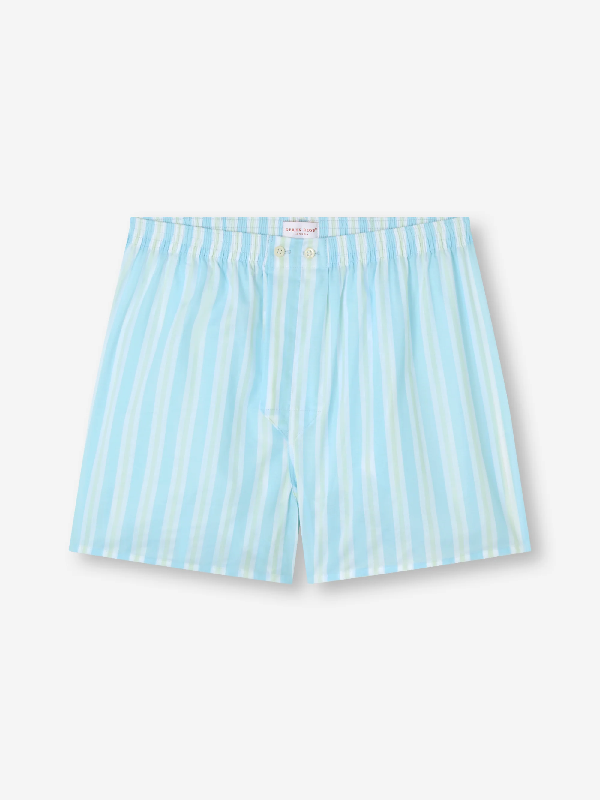 Men's Classic Fit Boxers Amalfi Cotton Batiste Aqua Blue Stripe - Image 5