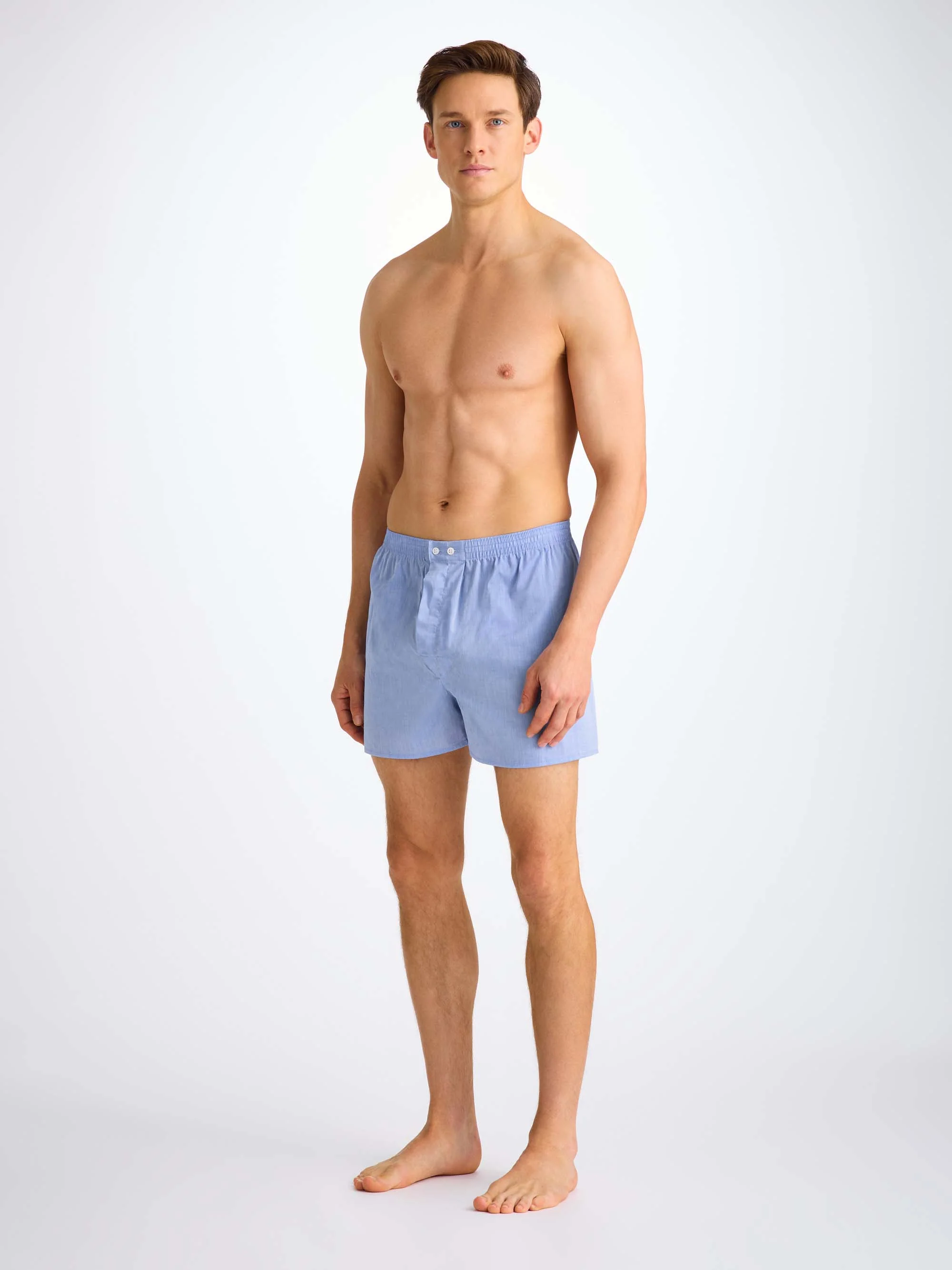Men's Classic Fit Boxers Amalfi Cotton Batiste Blue - Image 3