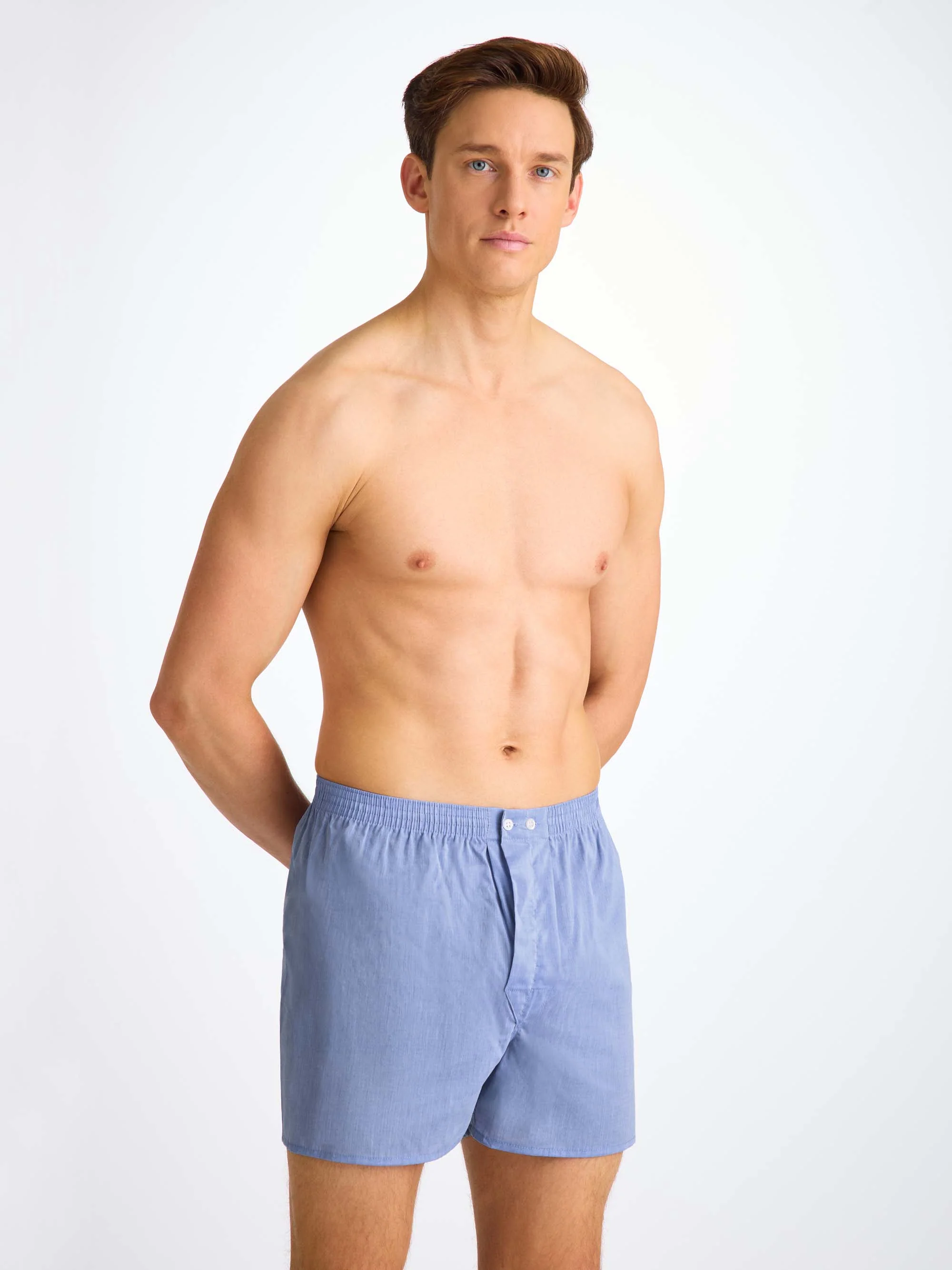 Men's Classic Fit Boxers Amalfi Cotton Batiste Blue - Image 5