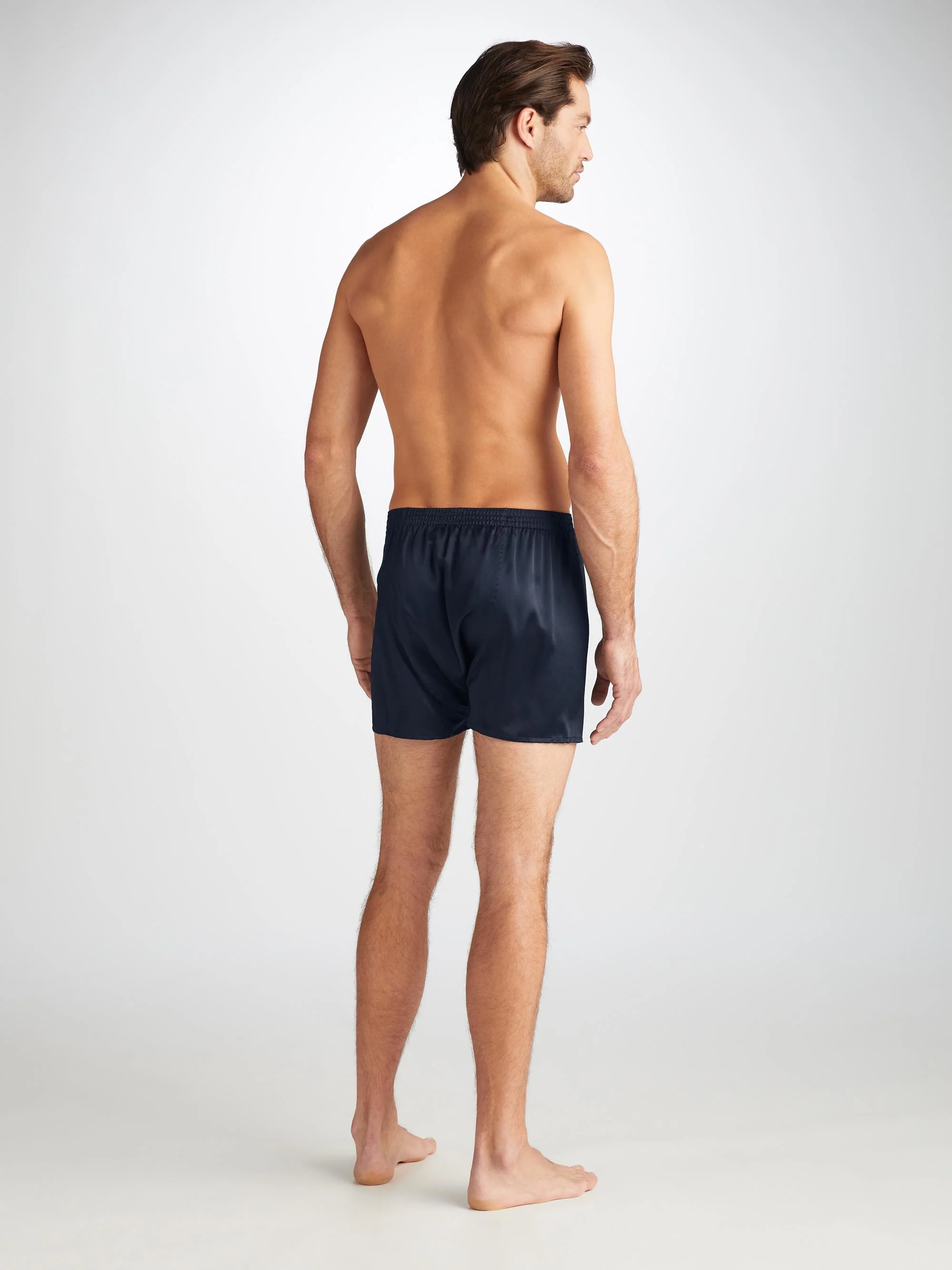 Men's Classic Fit Boxers Bailey Silk Navy - Image 3