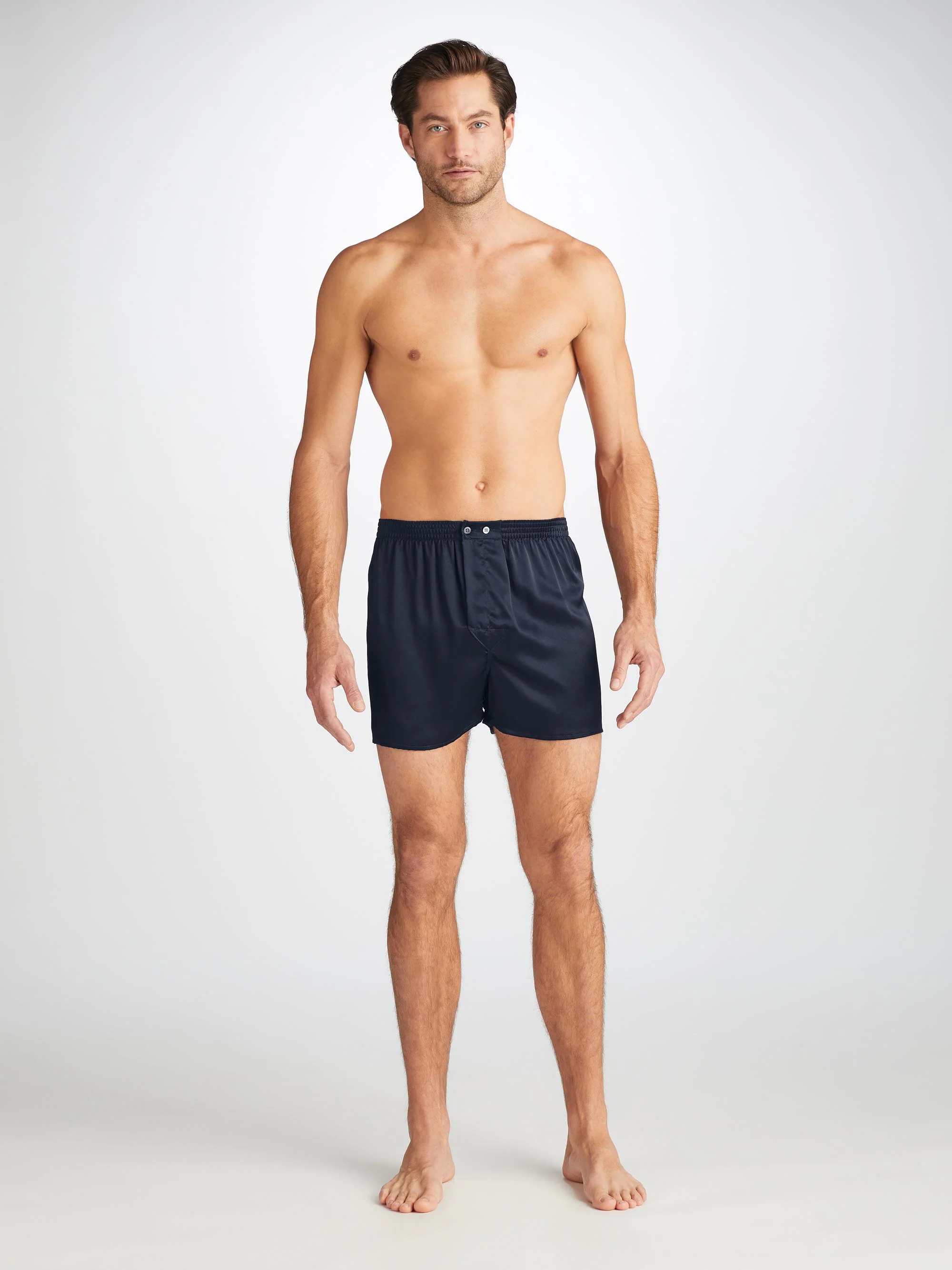 Men's Classic Fit Boxers Bailey Silk Navy - Image 4