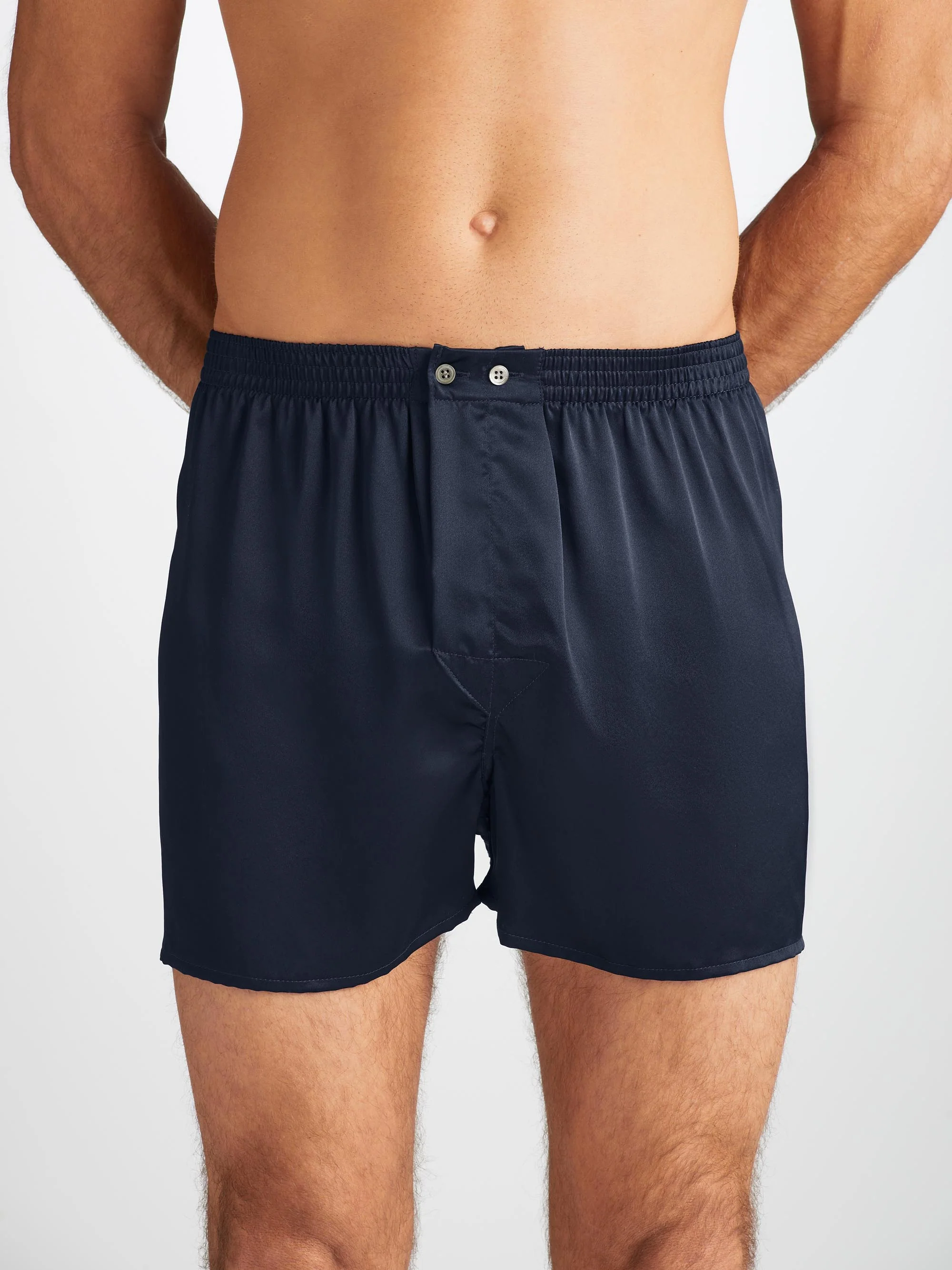 Men's Classic Fit Boxers Bailey Silk Navy - Image 5