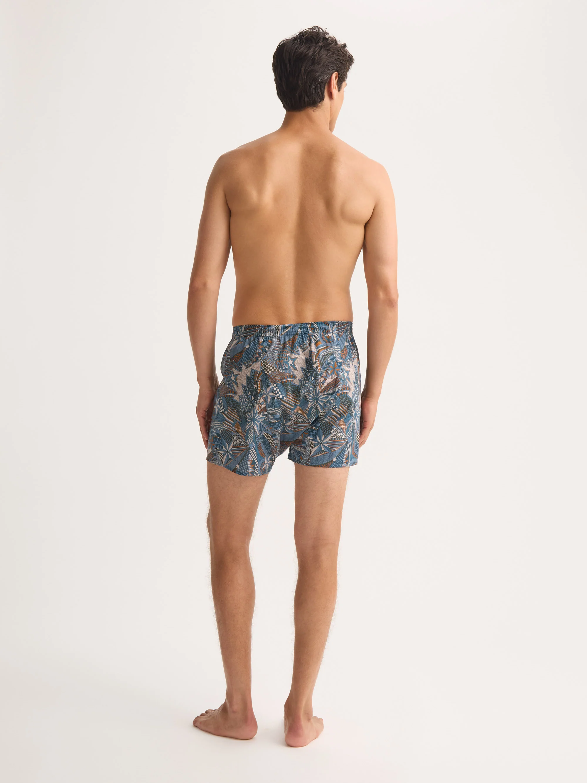 Men's Classic Fit Boxers Cotton Batiste Blue Multicolour Celebration Print - Image 3