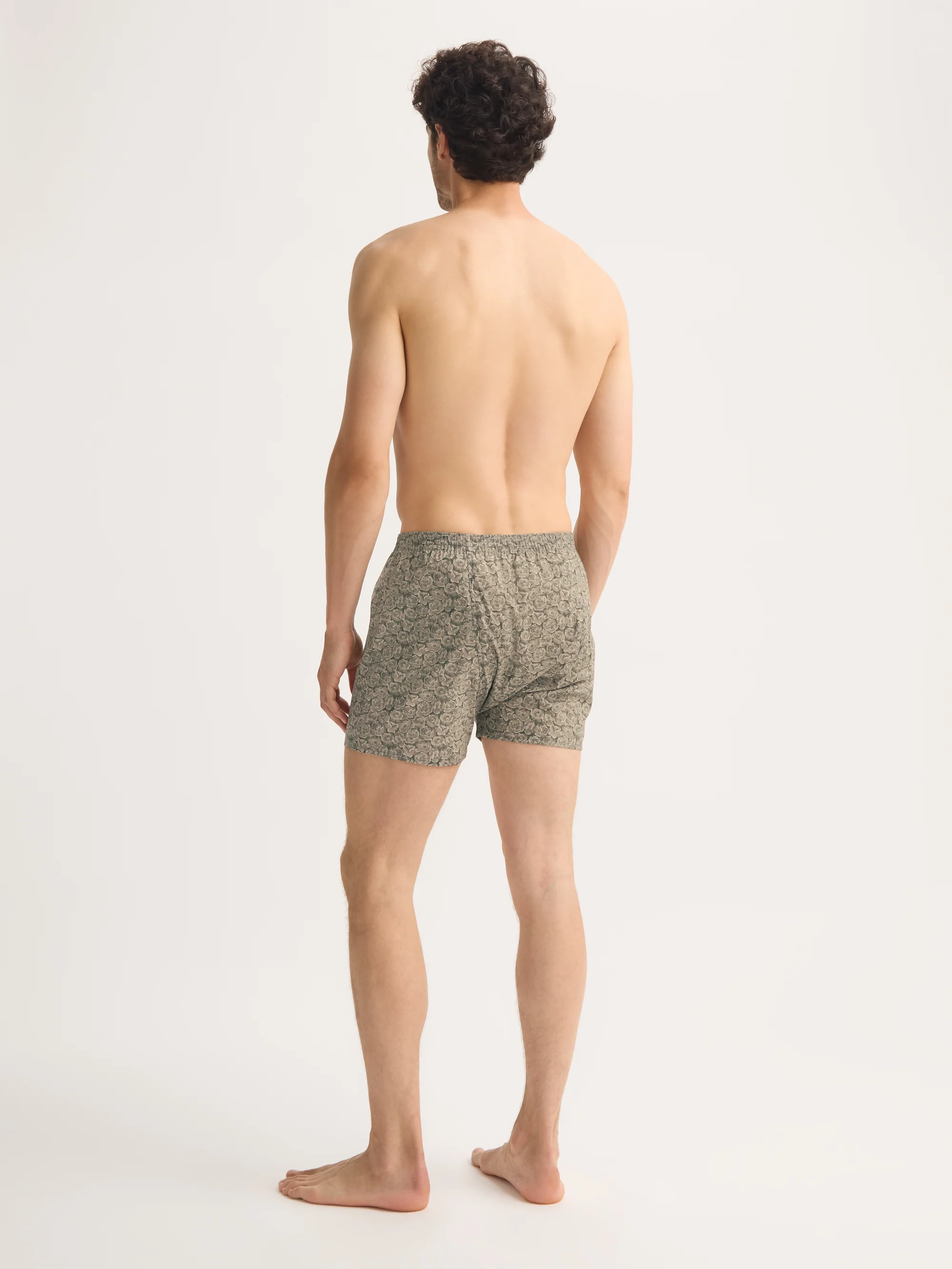 Men's Classic Fit Boxers Cotton Batiste Camo Green Rose Print - Image 4