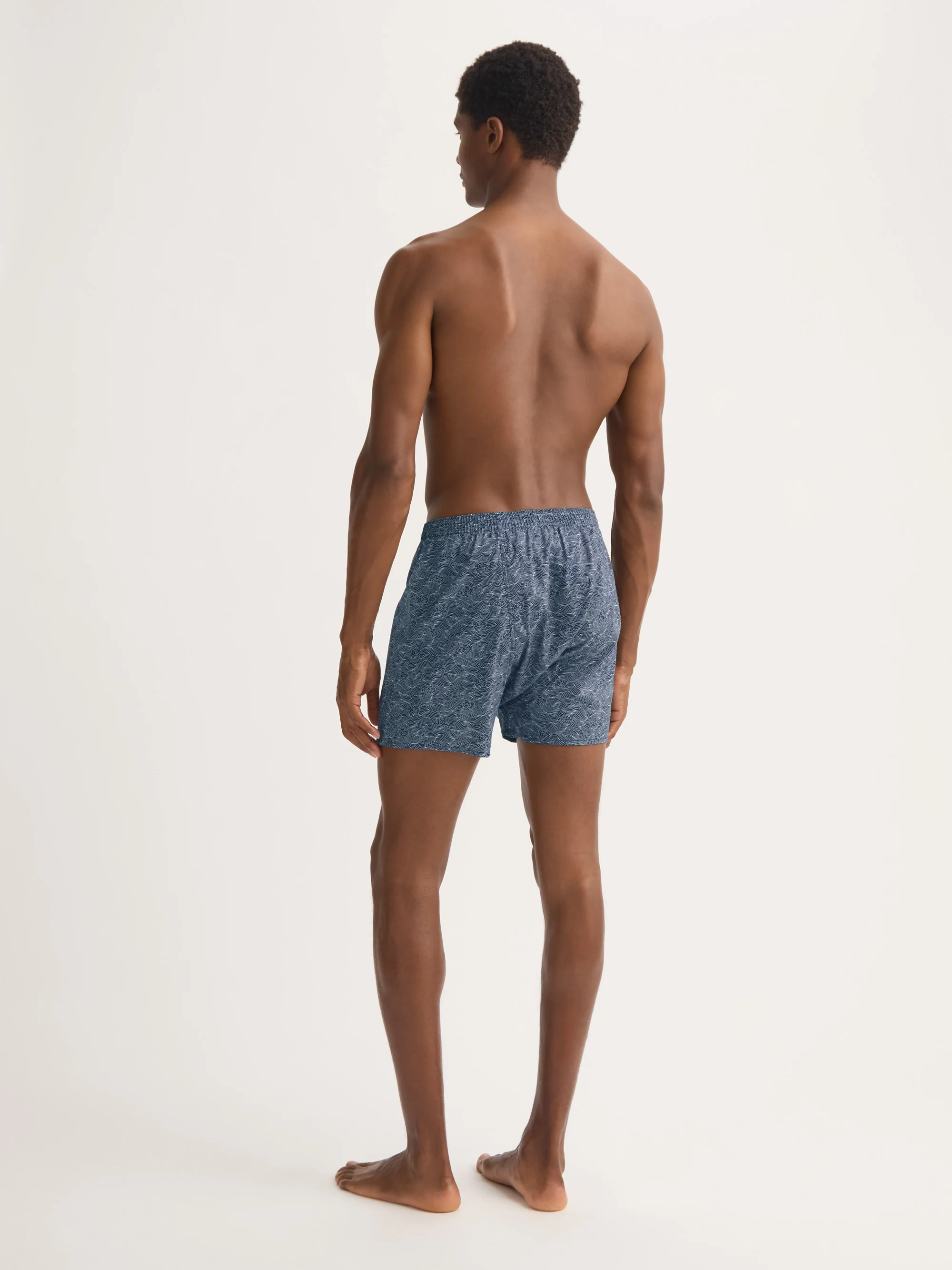 Men's Classic Fit Boxers Cotton Batiste Navy Blue Night Sky Print - Image 3