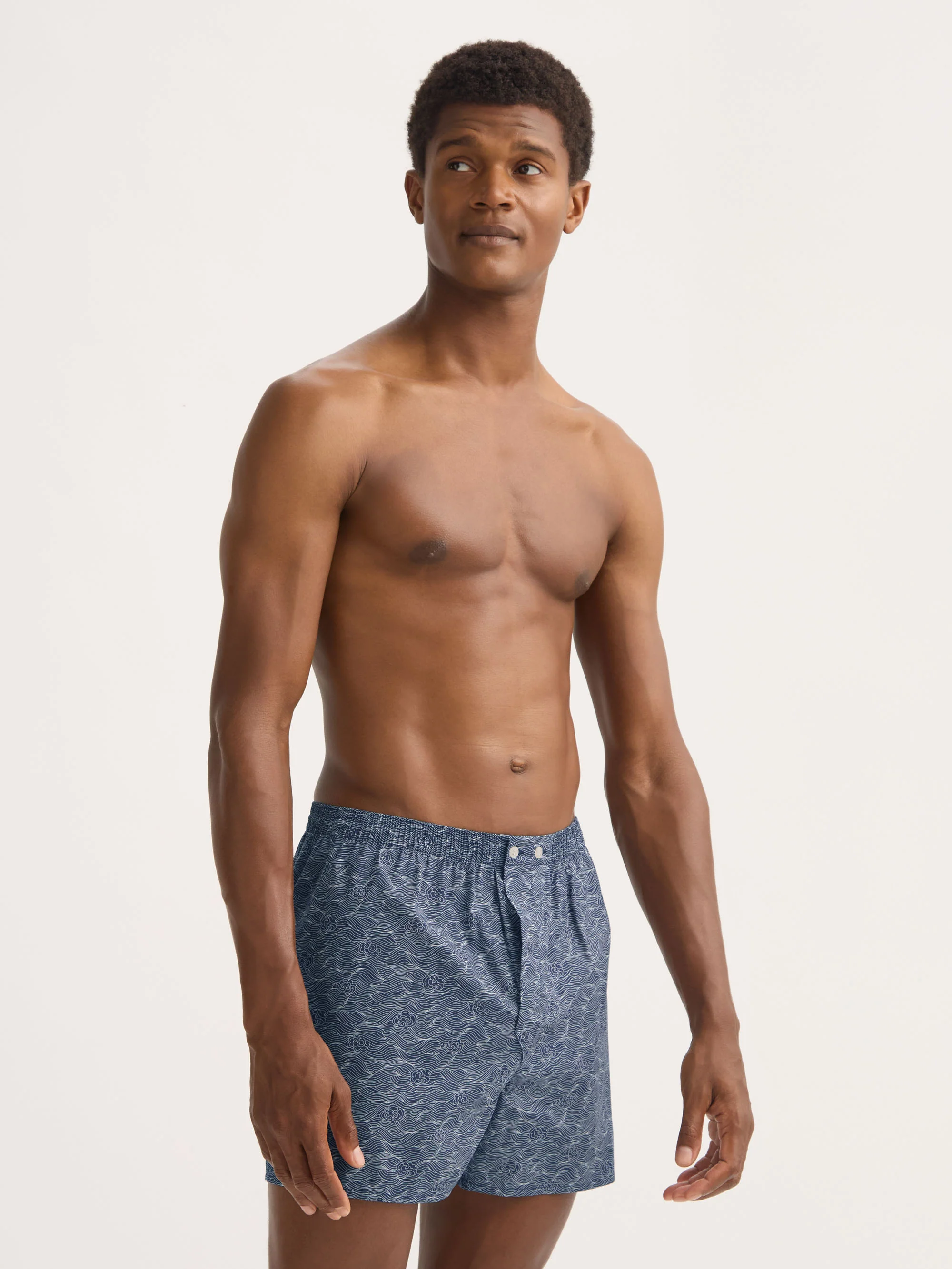 Men's Classic Fit Boxers Cotton Batiste Navy Blue Night Sky Print - Image 4