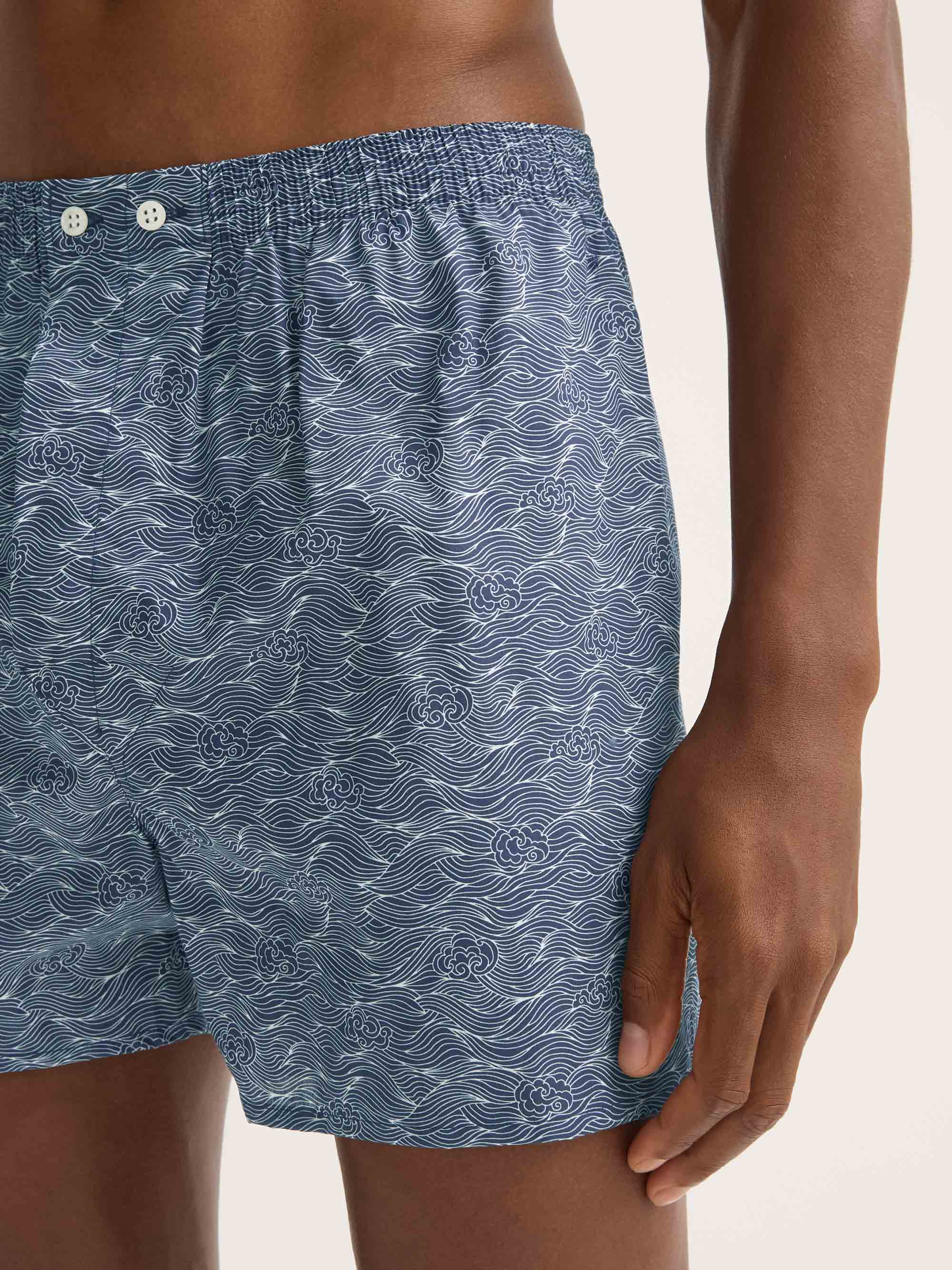 Men's Classic Fit Boxers Cotton Batiste Navy Blue Night Sky Print - Image 5