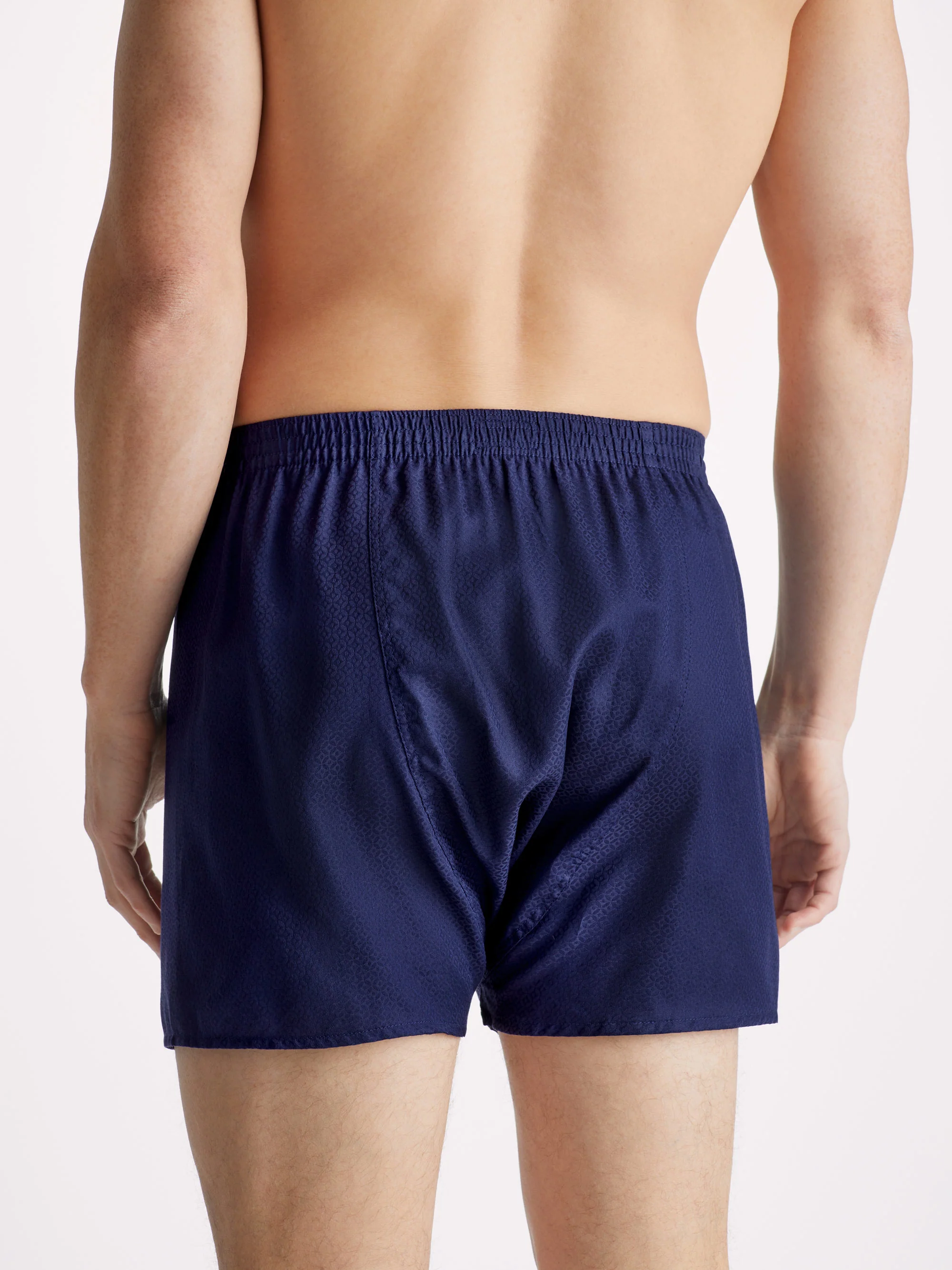 Men's Classic Fit Boxers Cotton Jacquard Navy Rose Star Pattern - Image 6