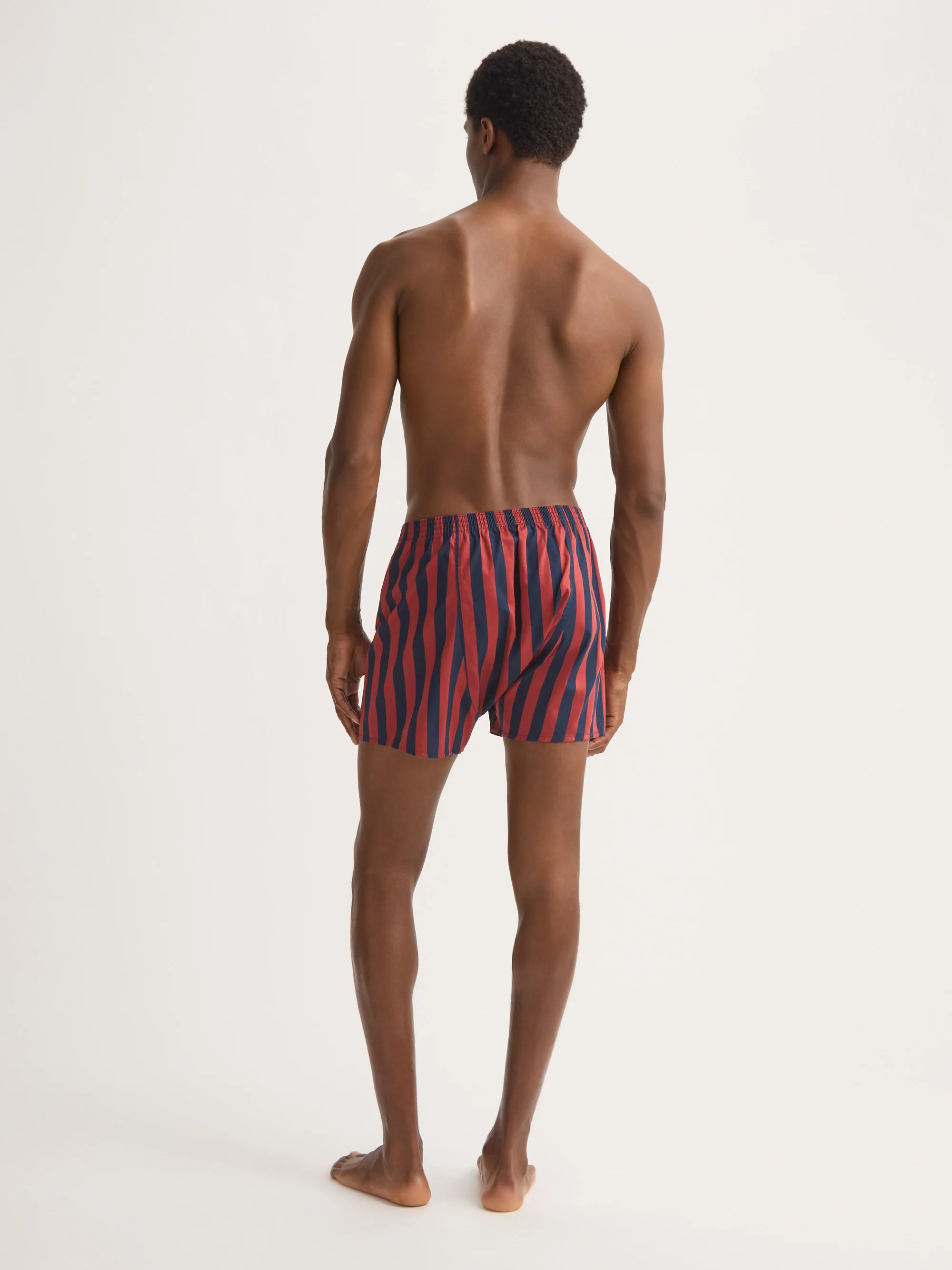 Men's Classic Fit Boxers Royal Cotton Navy Blue & Red Stripe - Image 3