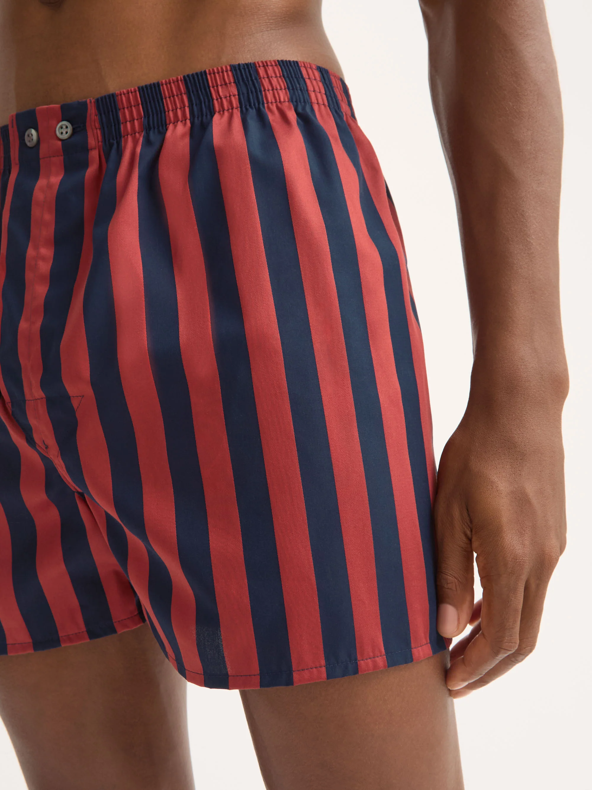 Men's Classic Fit Boxers Royal Cotton Navy Blue & Red Stripe - Image 5