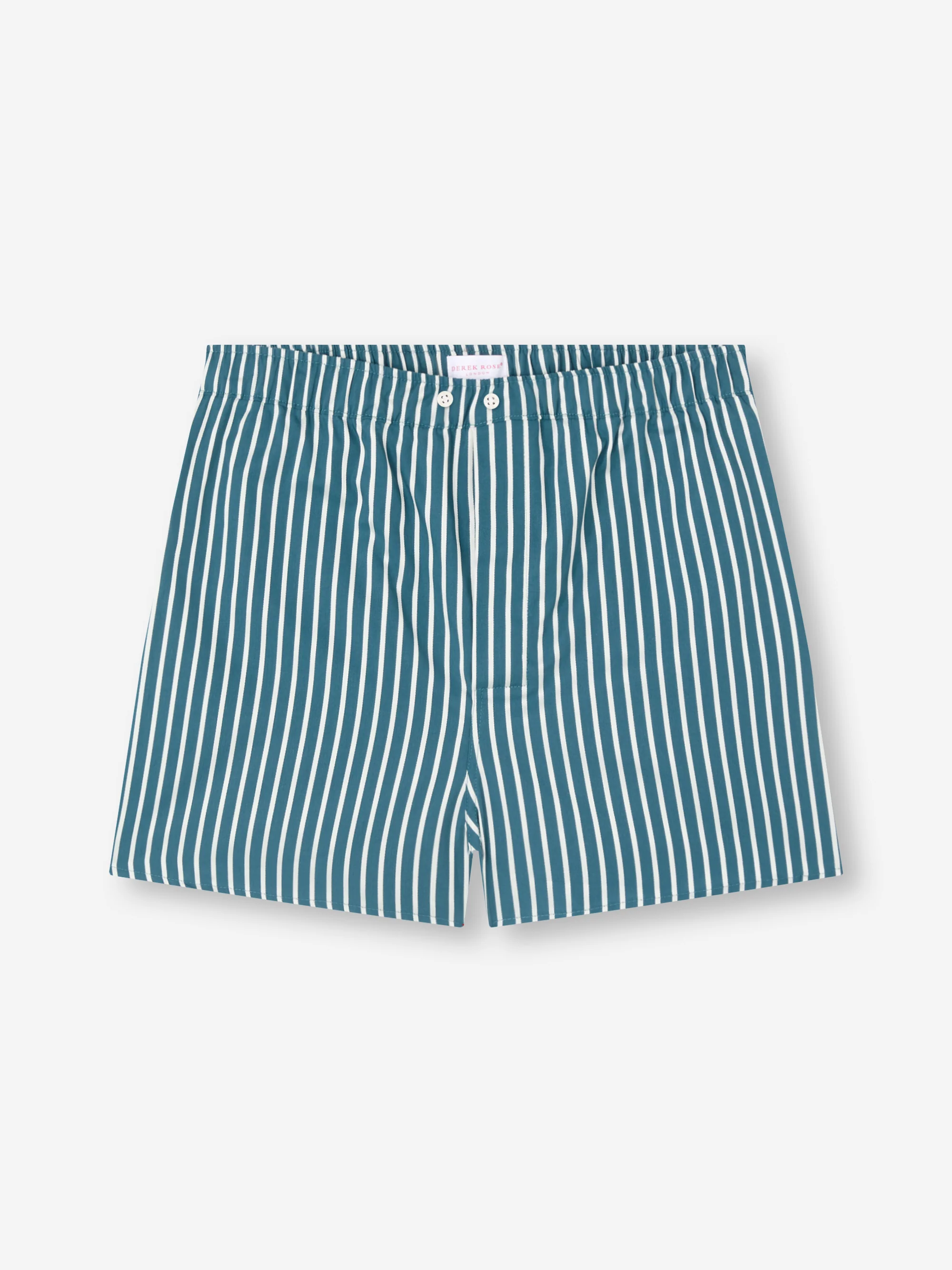 Men's Classic Fit Boxers Royal Cotton Teal & White Stripe - Image 3