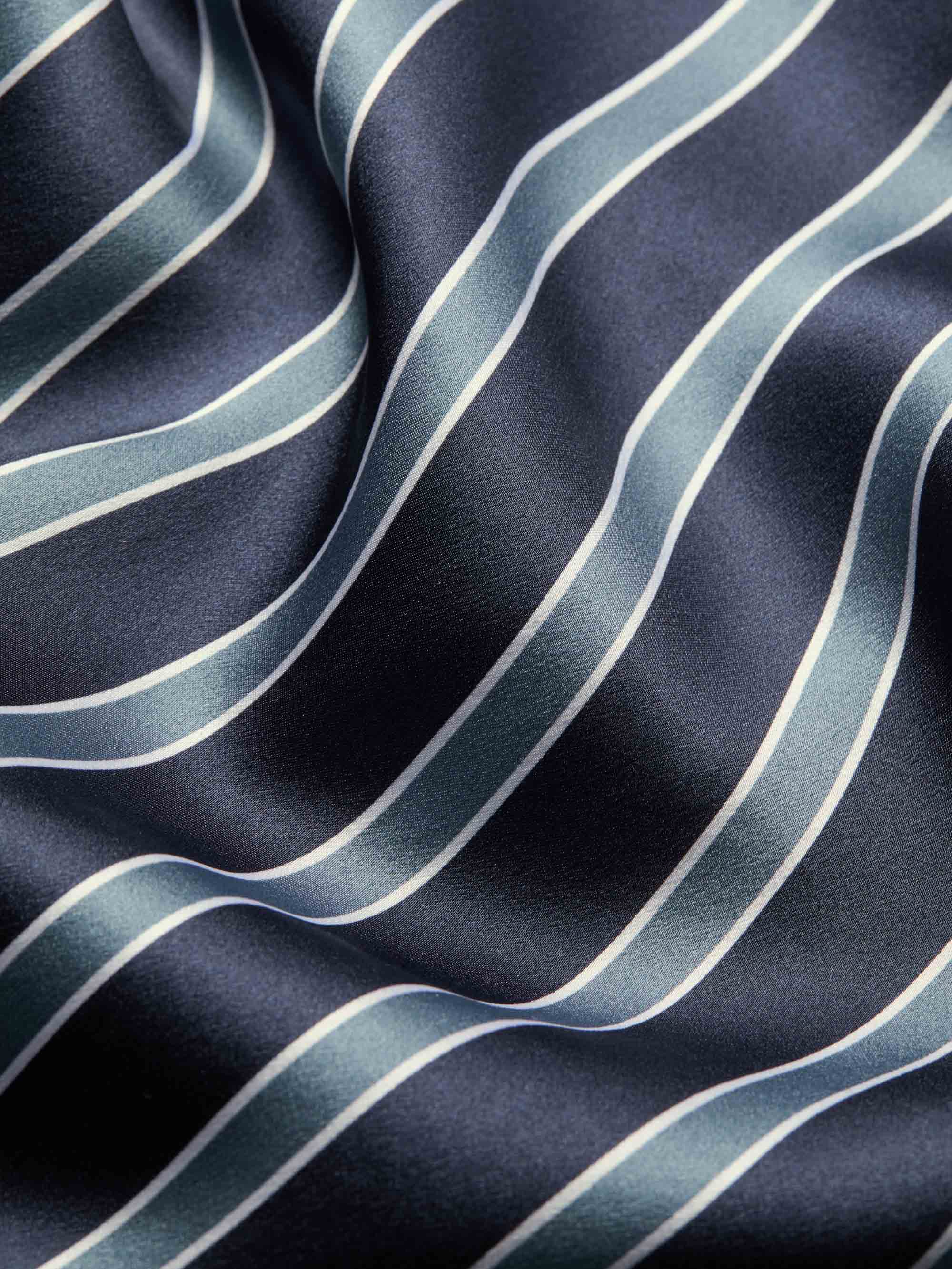 Men's Classic Fit Boxers Silk Navy Blue & Blue Stripe - Image 6