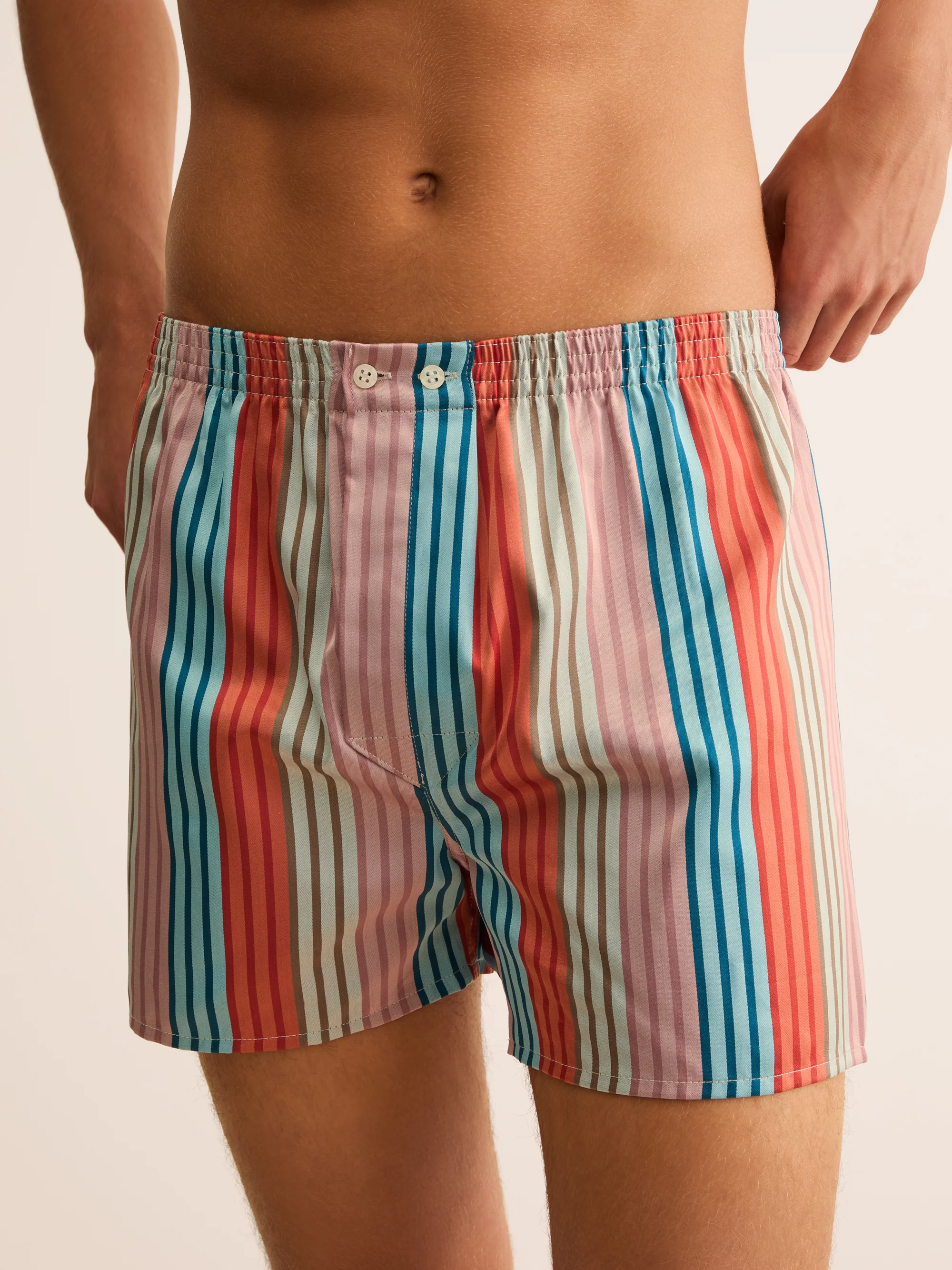 Men's Classic Fit Boxers Wellington Cotton Satin Multi Stripe - Image 4