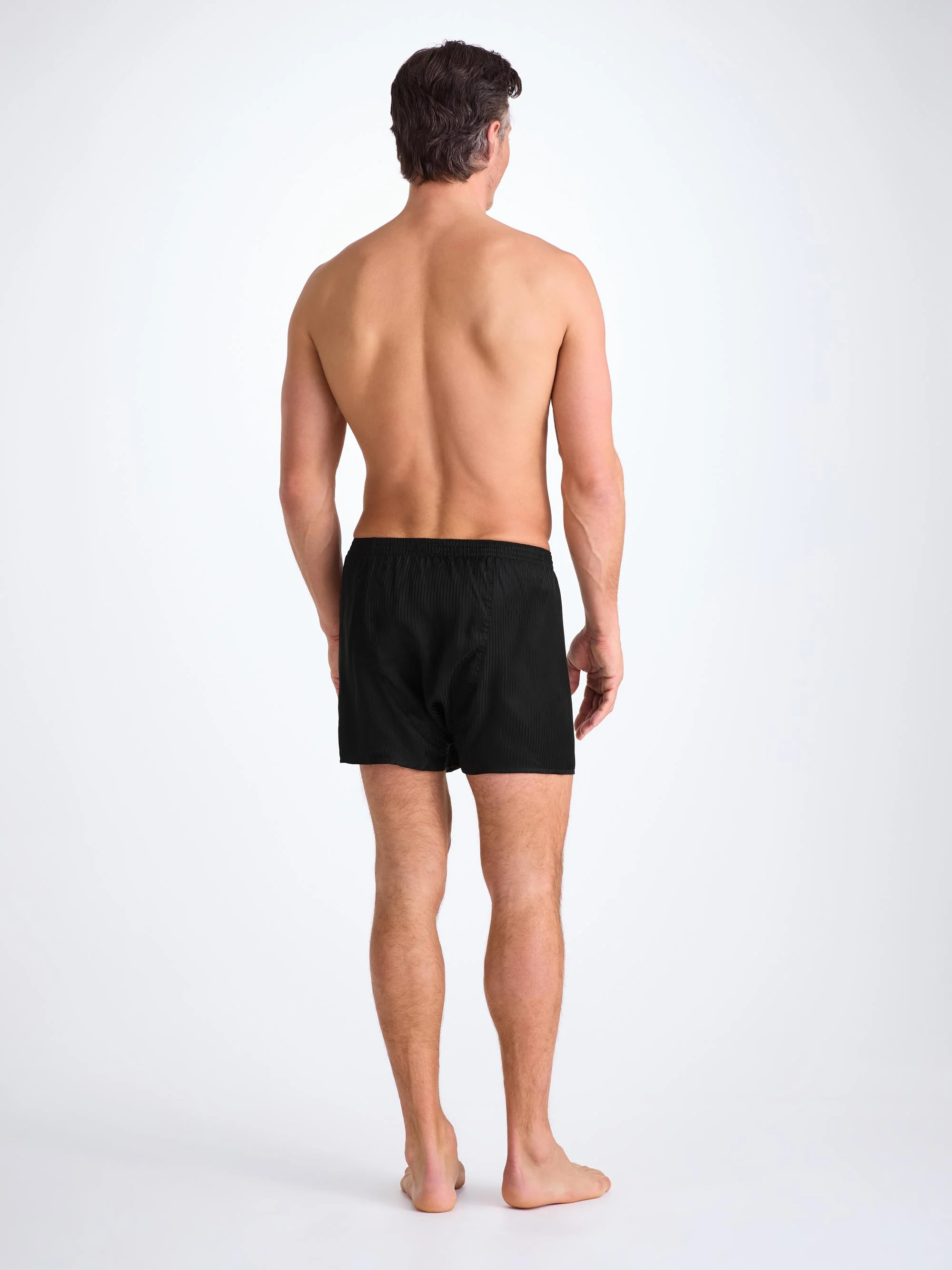 Men's Classic Fit Boxers Woburn Silk Black Stripe - Image 5
