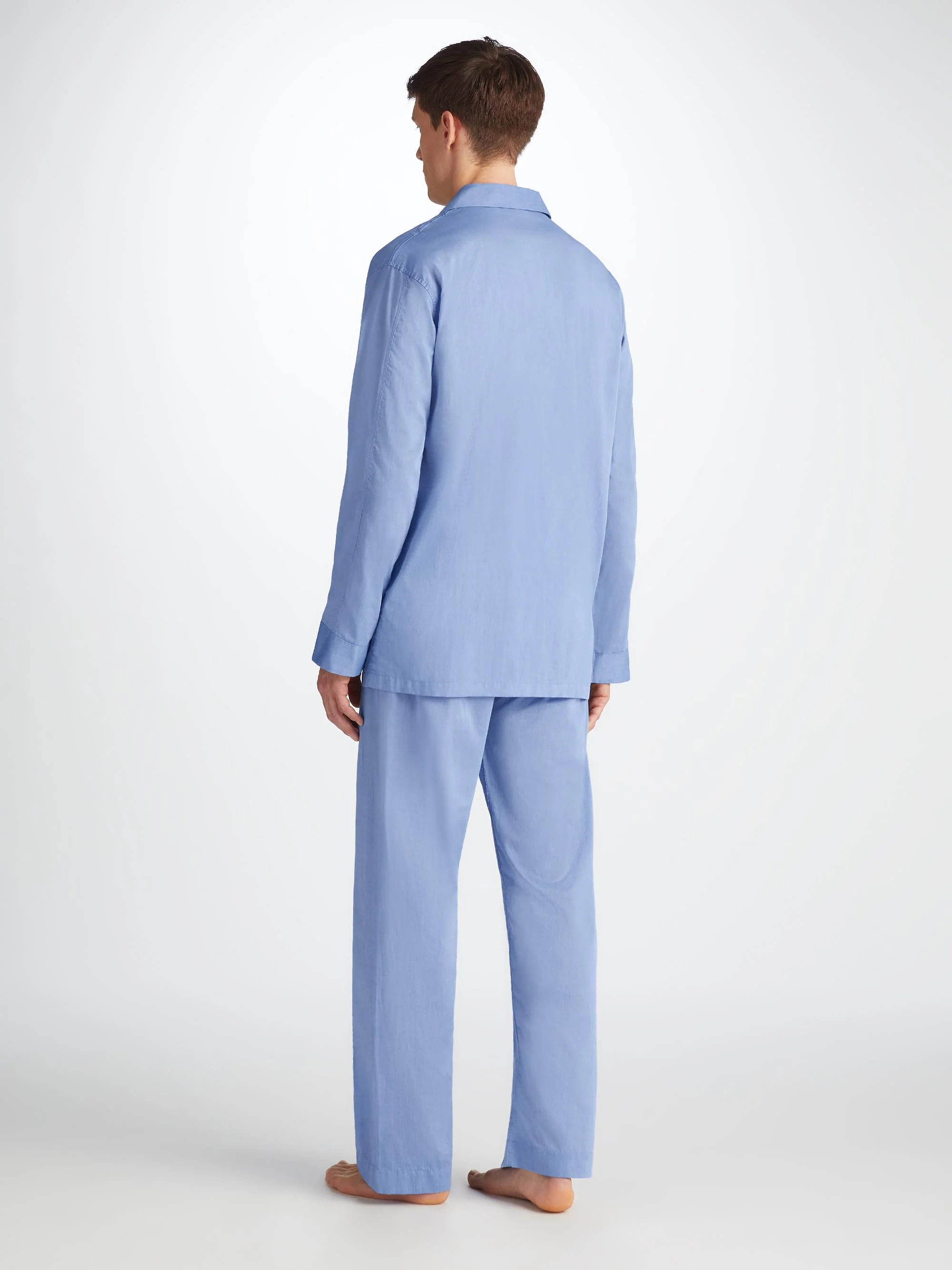 Men's Classic Fit Pyjamas Amalfi Cotton Batiste Blue - Image 3