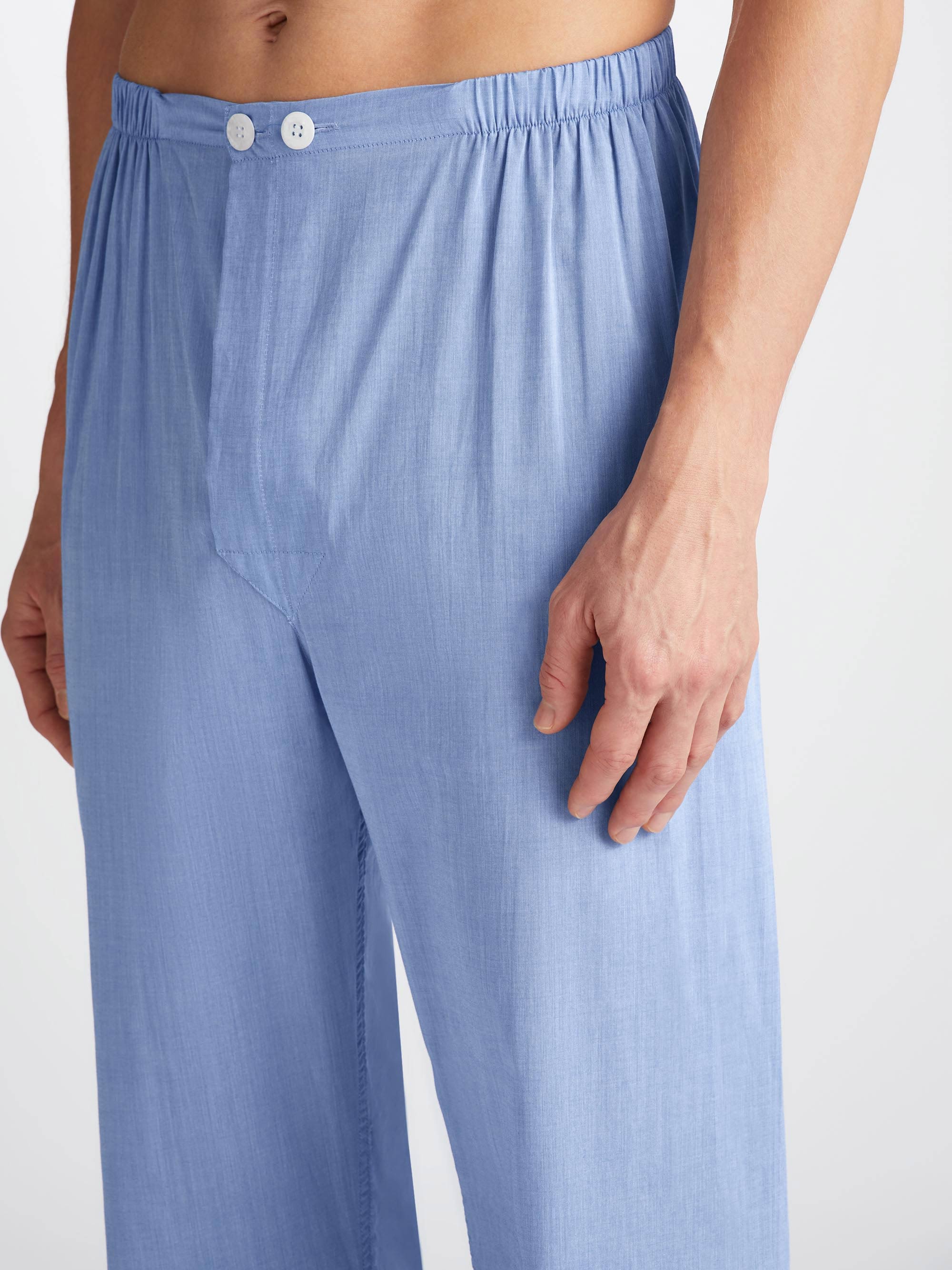 Men's Classic Fit Pyjamas Amalfi Cotton Batiste Blue - Image 5