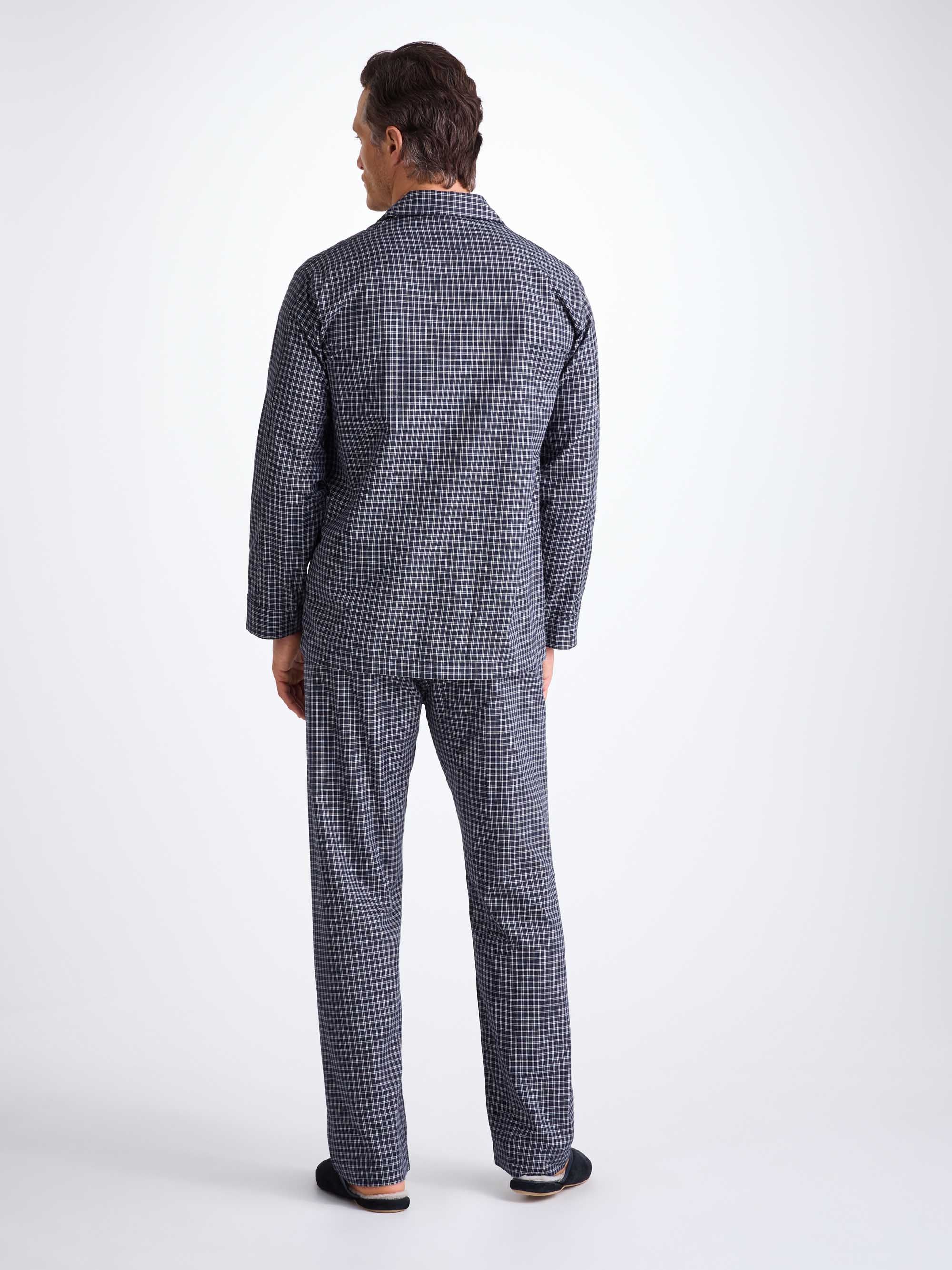 Men's Classic Fit Pyjamas Braemar 32 Brushed Cotton Navy - Image 3
