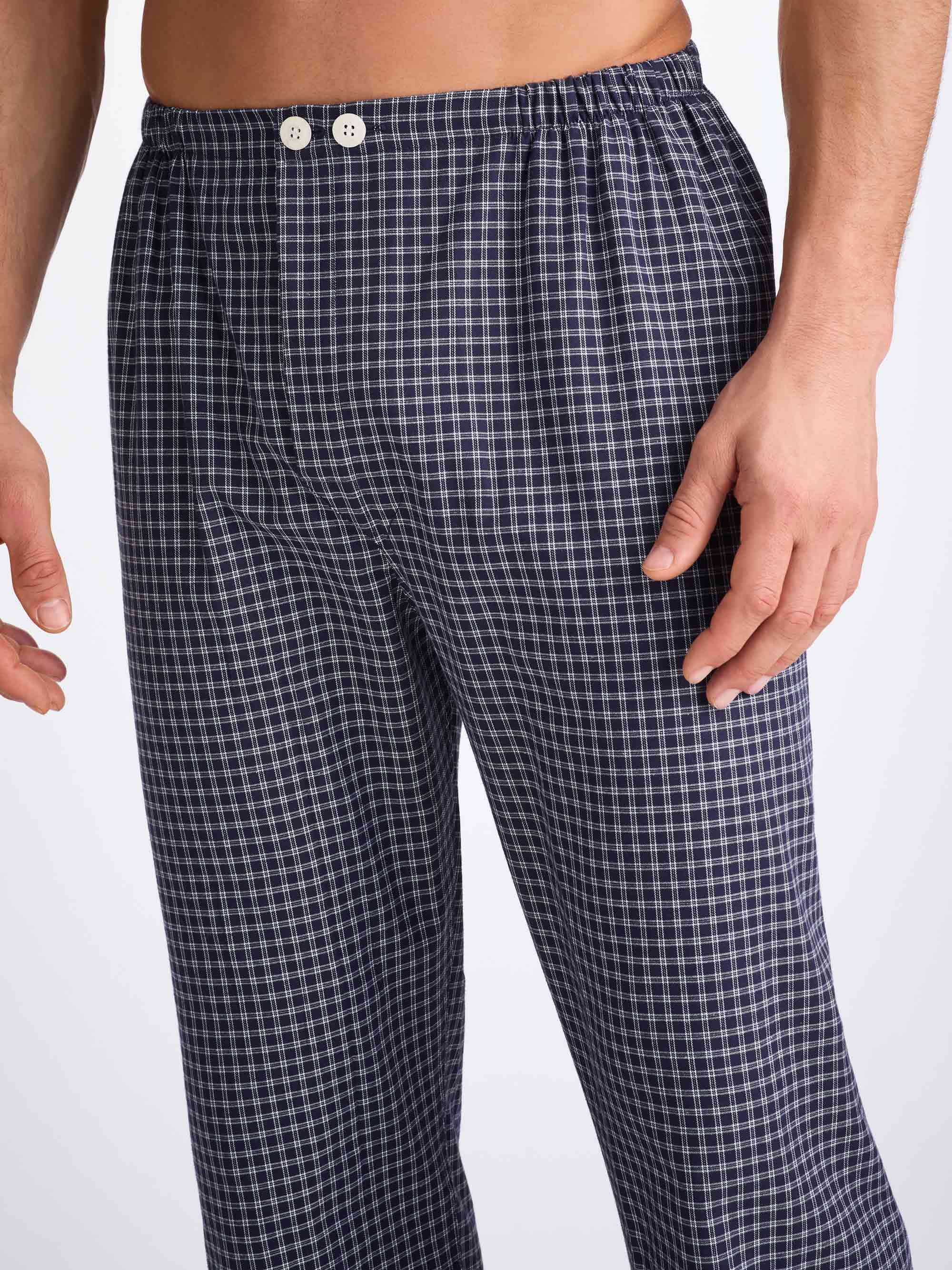 Men's Classic Fit Pyjamas Braemar 32 Brushed Cotton Navy - Image 6