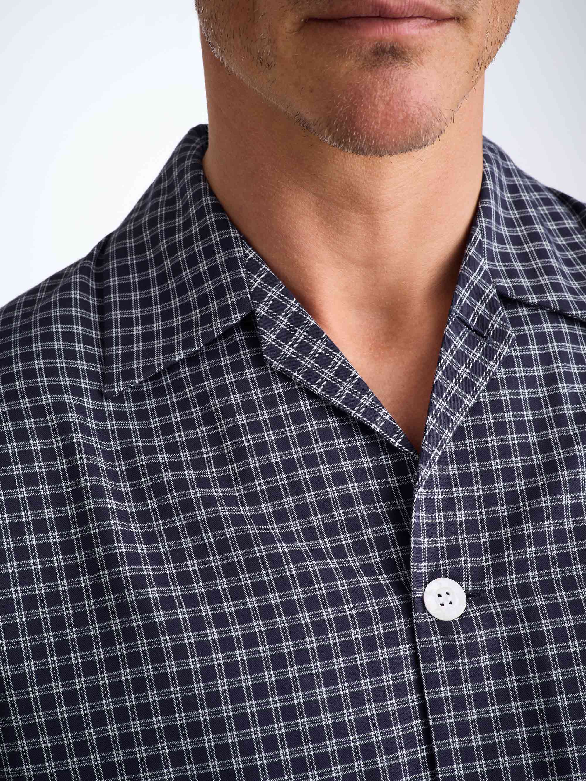 Men's Classic Fit Pyjamas Braemar 32 Brushed Cotton Navy - Image 7