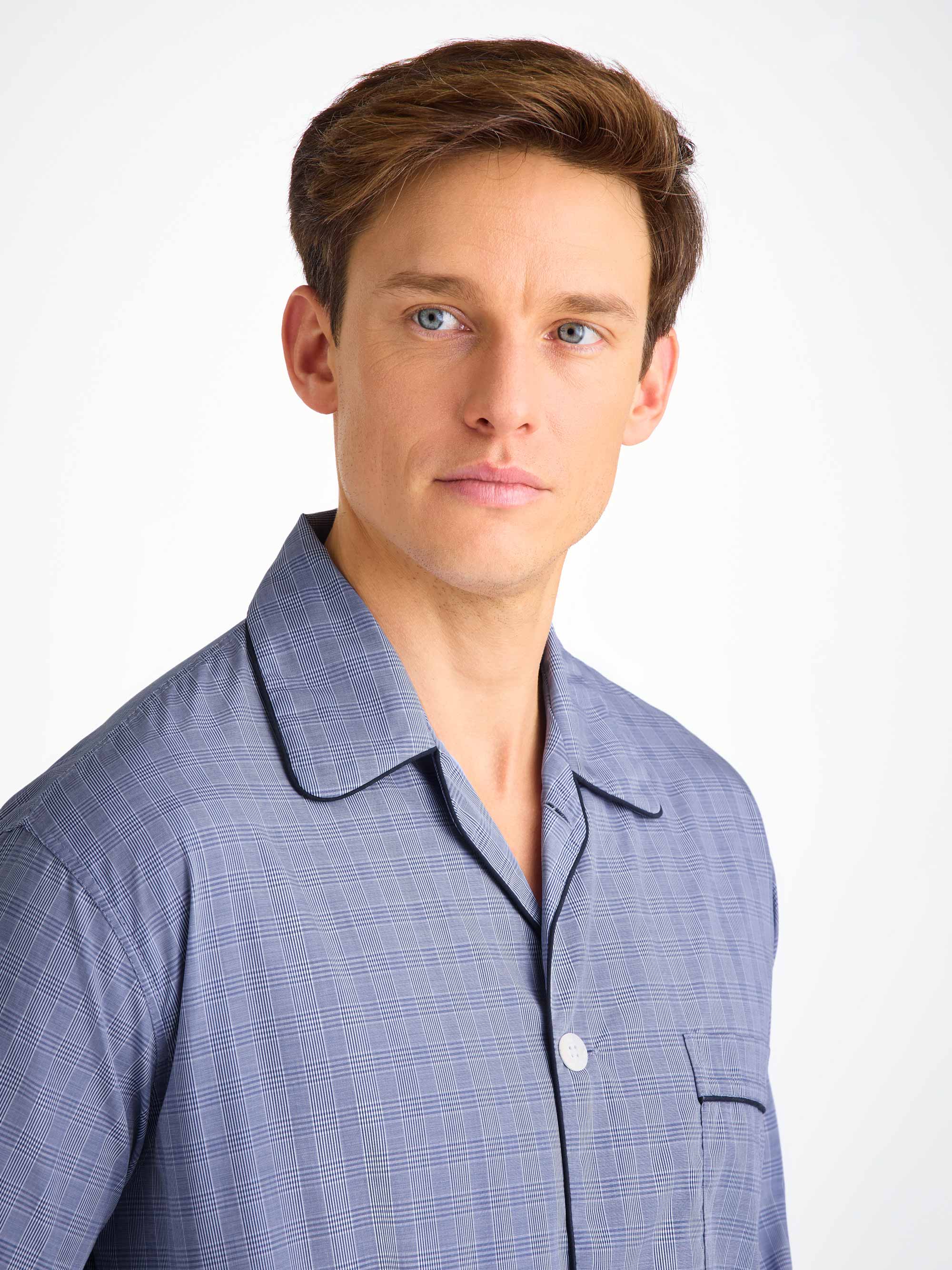 Men's Classic Fit Pyjamas Felsted 3 Cotton Blue - Image 6