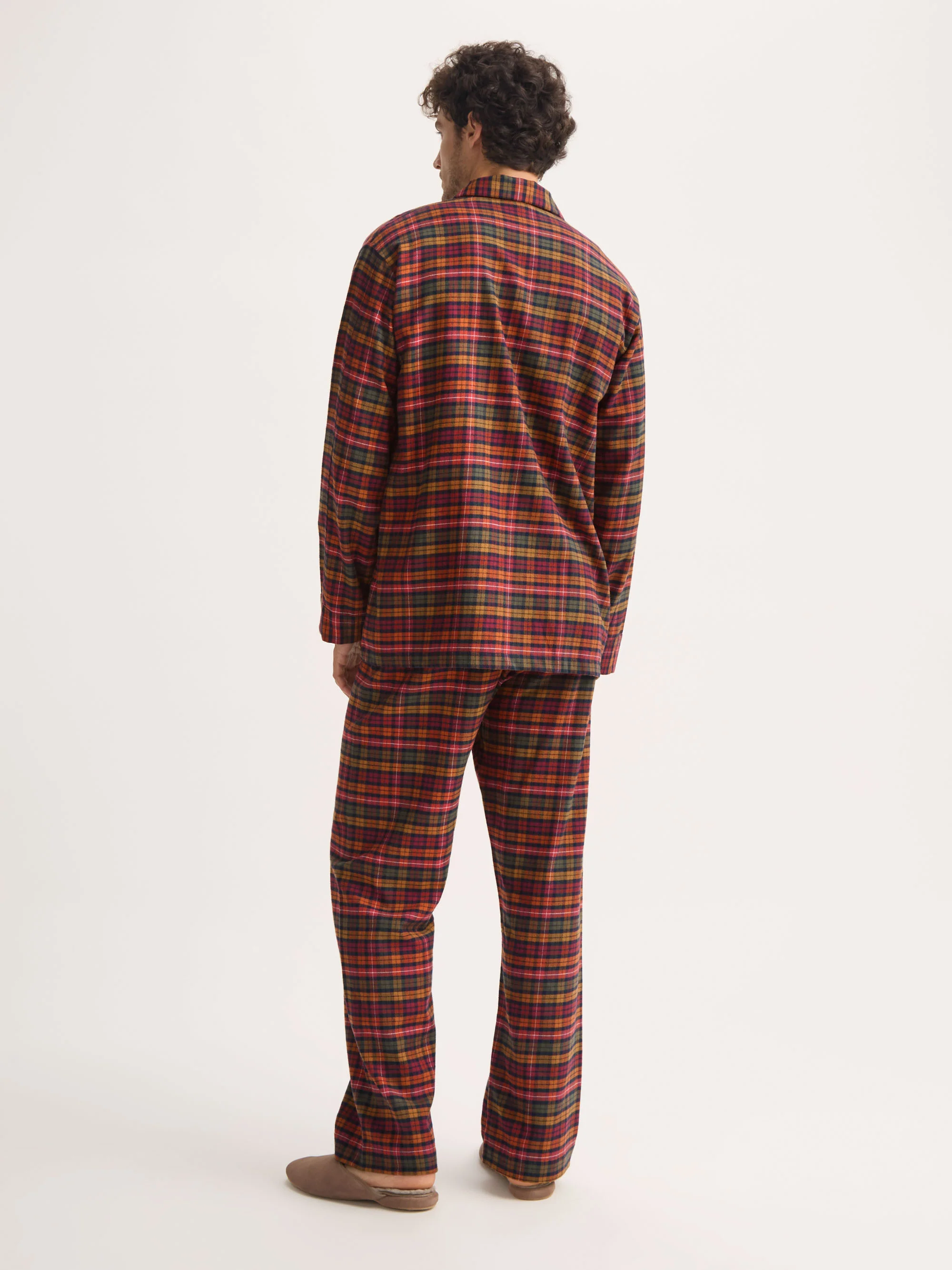 Men's Classic Fit Pyjamas Kelburn Brushed Cotton Multicolour Check - Image 3